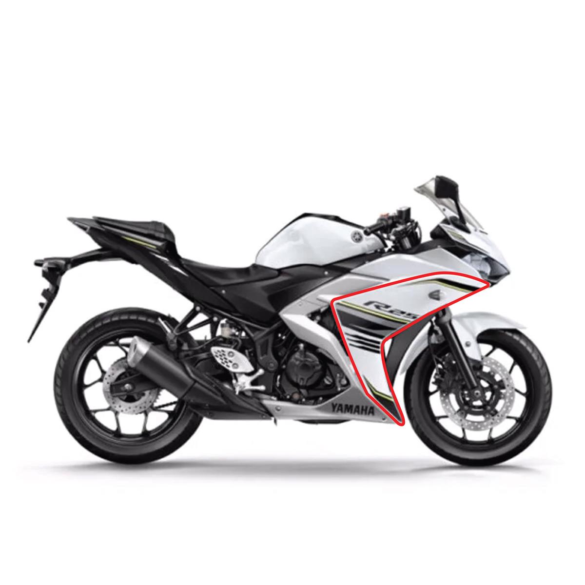 2017 Beyaz Yamaha YZF- R25 Orjinal Sağ Yan Grenaj Sticker Modeli