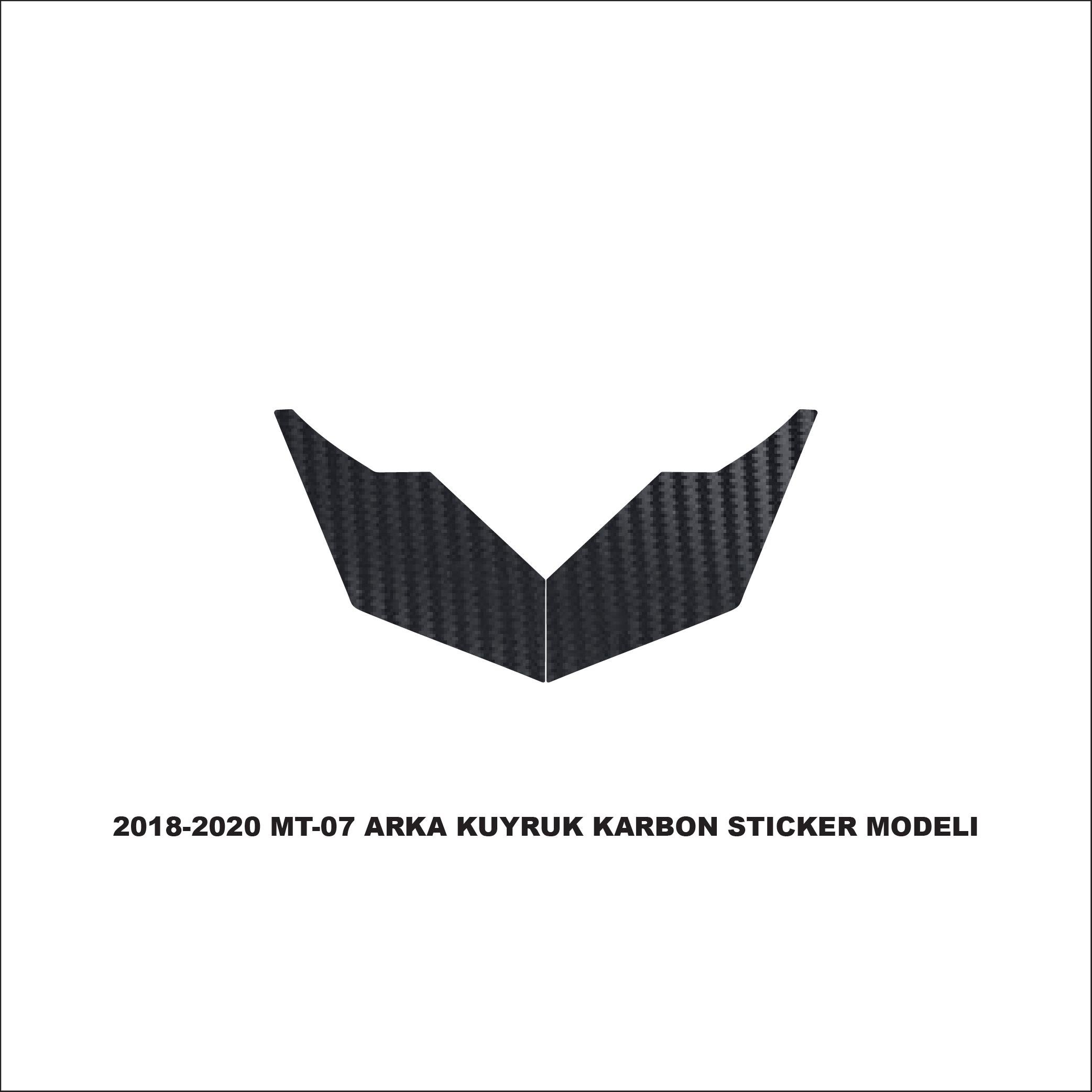 MT-072018-2020 MT-07 ARKA KUYRUK KARBON STICKER MODELI