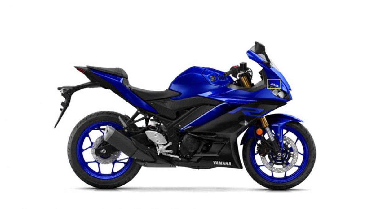 2019 Yamaha YZF R25 Ön Far Üstü Grenaj Sticker Etiket Modeli