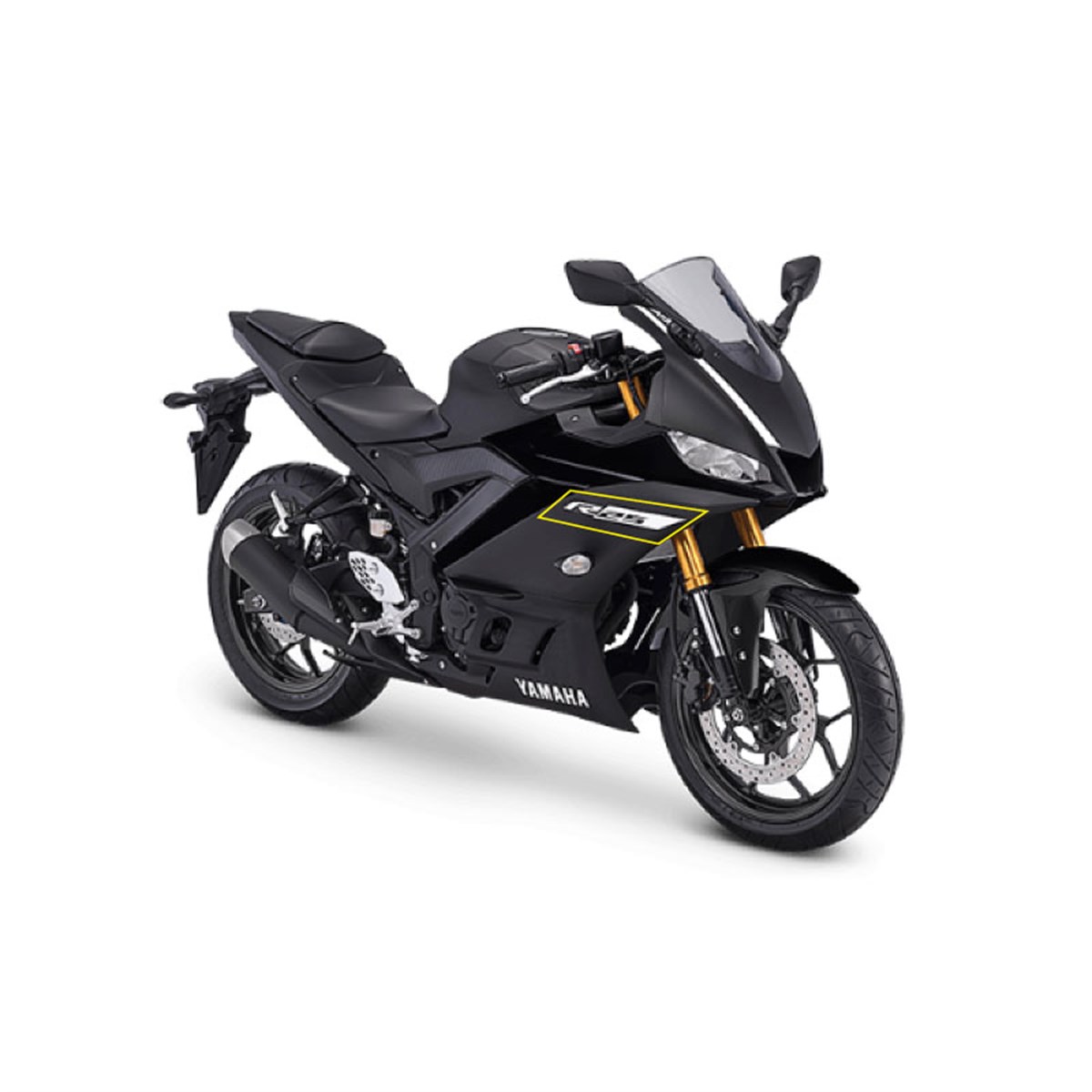 2019 Yamaha YZF R25 Siyah Sağ Yan Grenaj Sticker Etiket Modeli