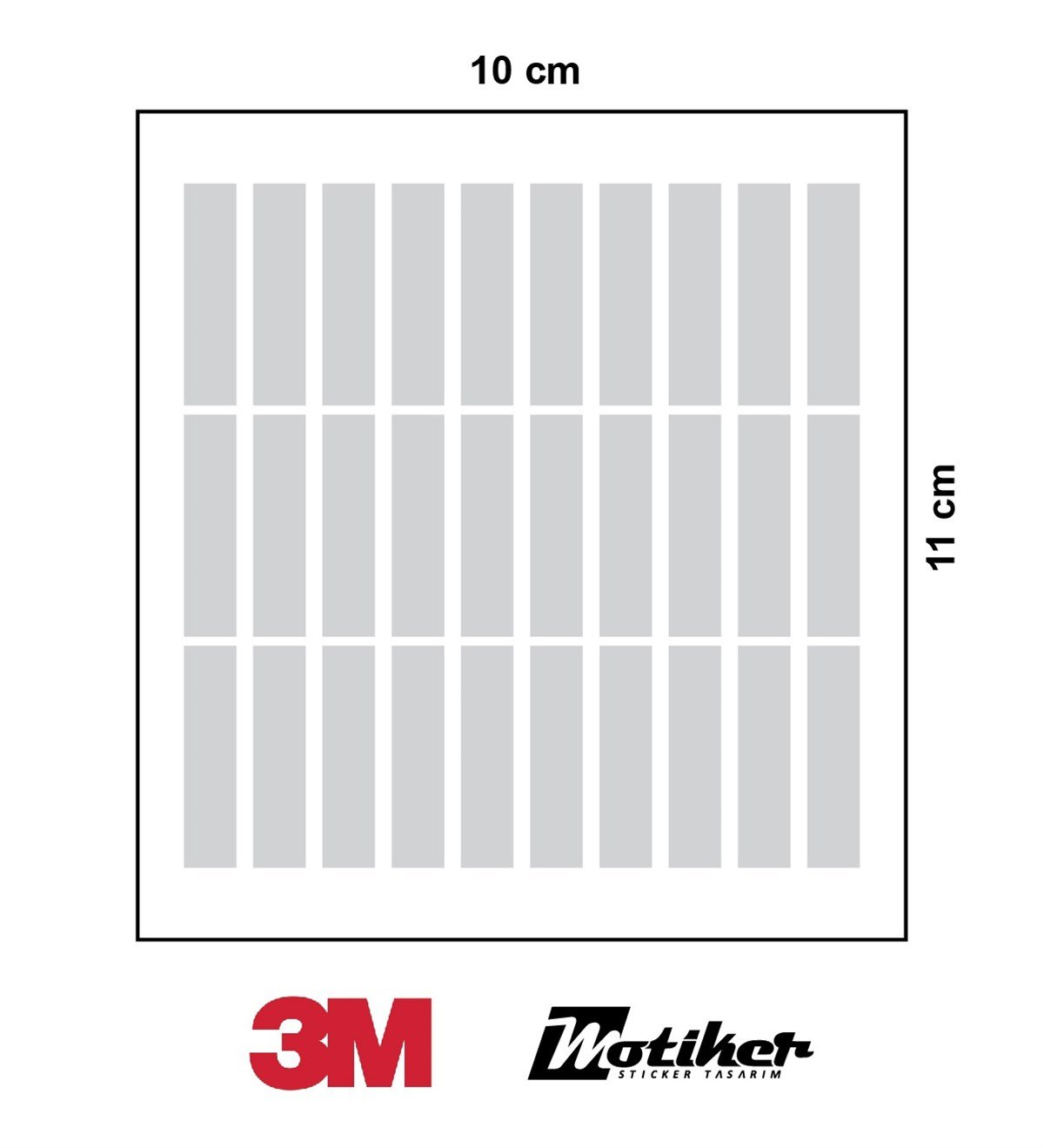 3M Gri Reflective (Reflektif) 30 lu Sticker Çizgi Etiket Modeli