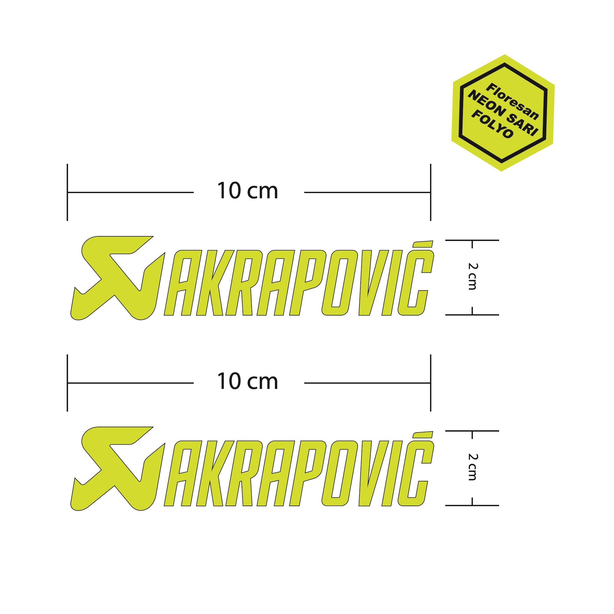 Akrapovic Floresan Neon Sarı Motosiklet Sticker Etiket Modeli