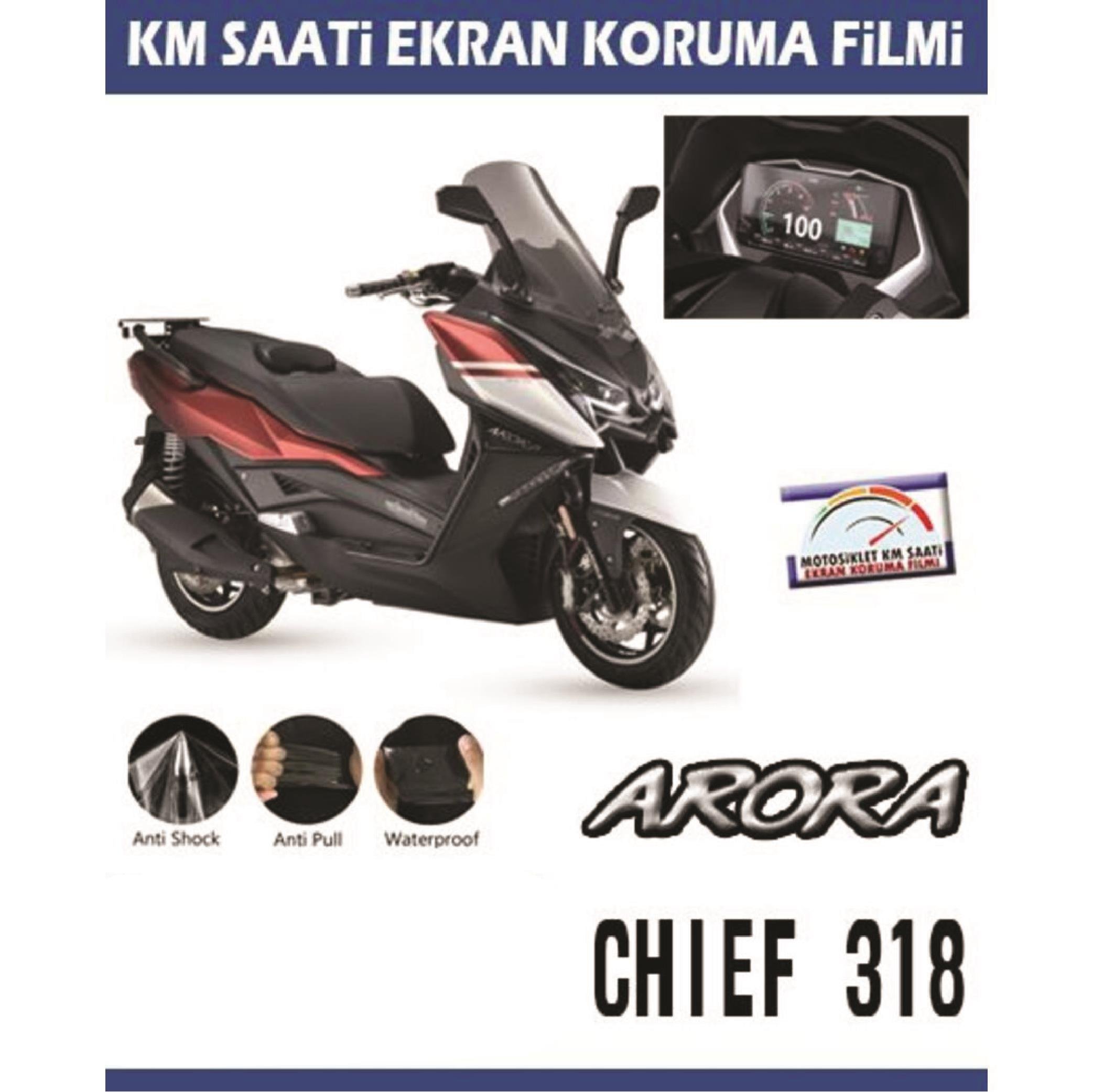 Ekran KorumasıArora Ariic Chief 318 Serisi Motosiklet Ekran Km Koruyucu