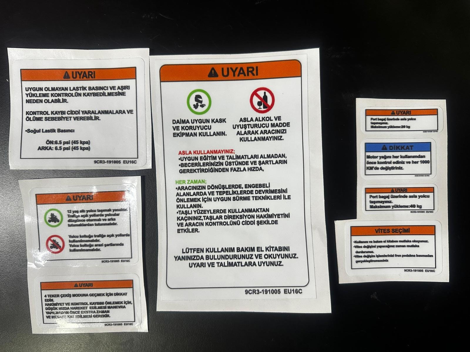 ATV Uyarı Güvnlik İşaret Sticker Etiket Modeli