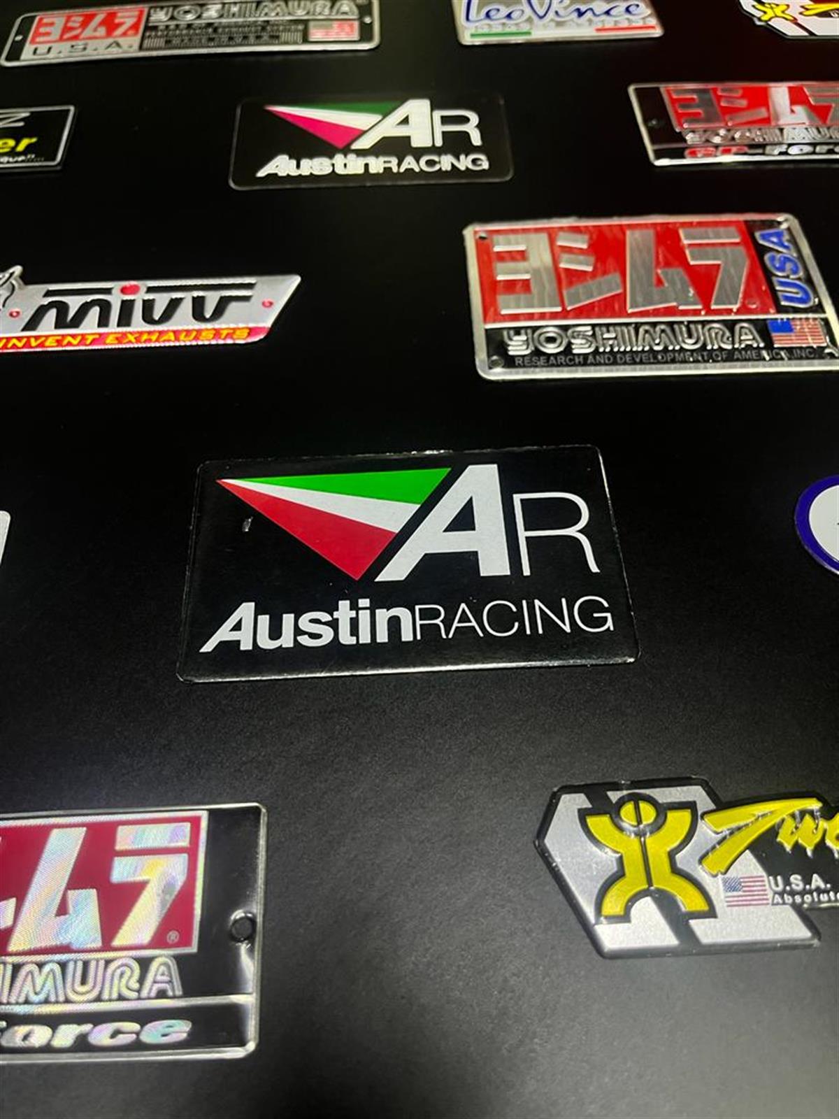 Austin Racing Egzoz Stickeri Yanmaz Metal Sticker Etiket Model