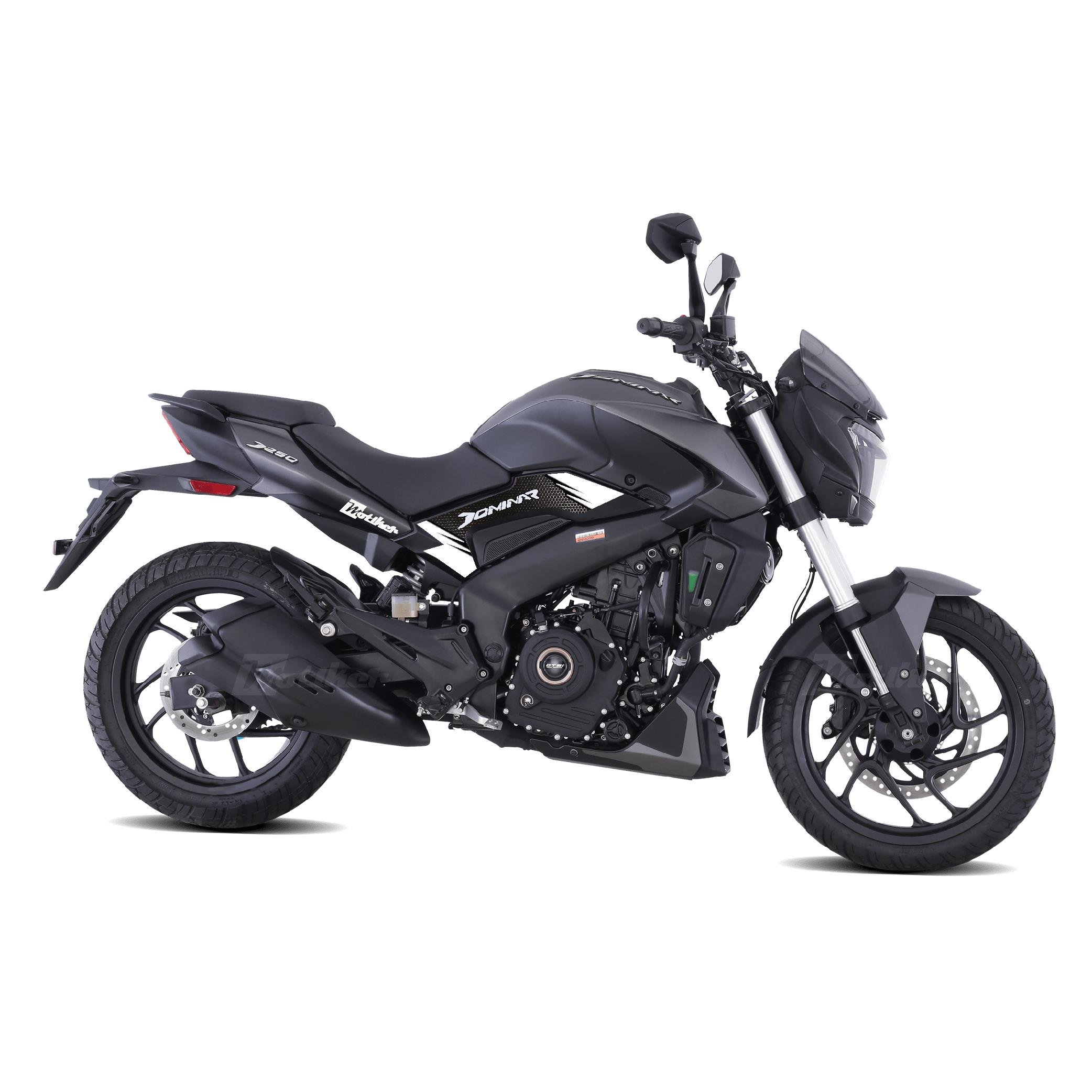 Bajaj Dominar 250 - 400 Orta Şase Üstü Plastik Motosiklet Kaplama Sticker Etiket Modeli - Beyaz