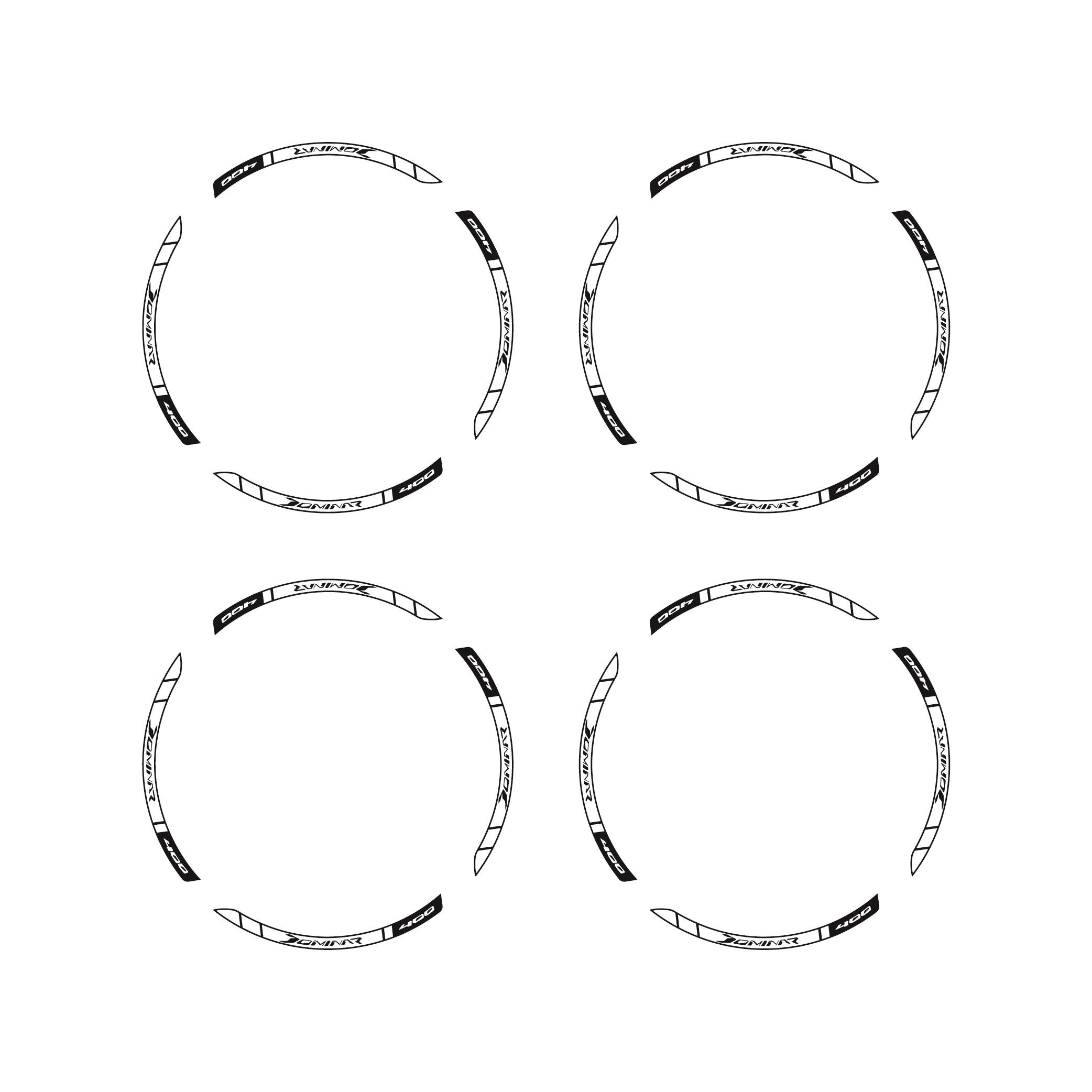 Bajaj Dominar 400 Baskılı Jant Dışı Şerit Motosiklet Sticker Etiket Modeli Beyaz