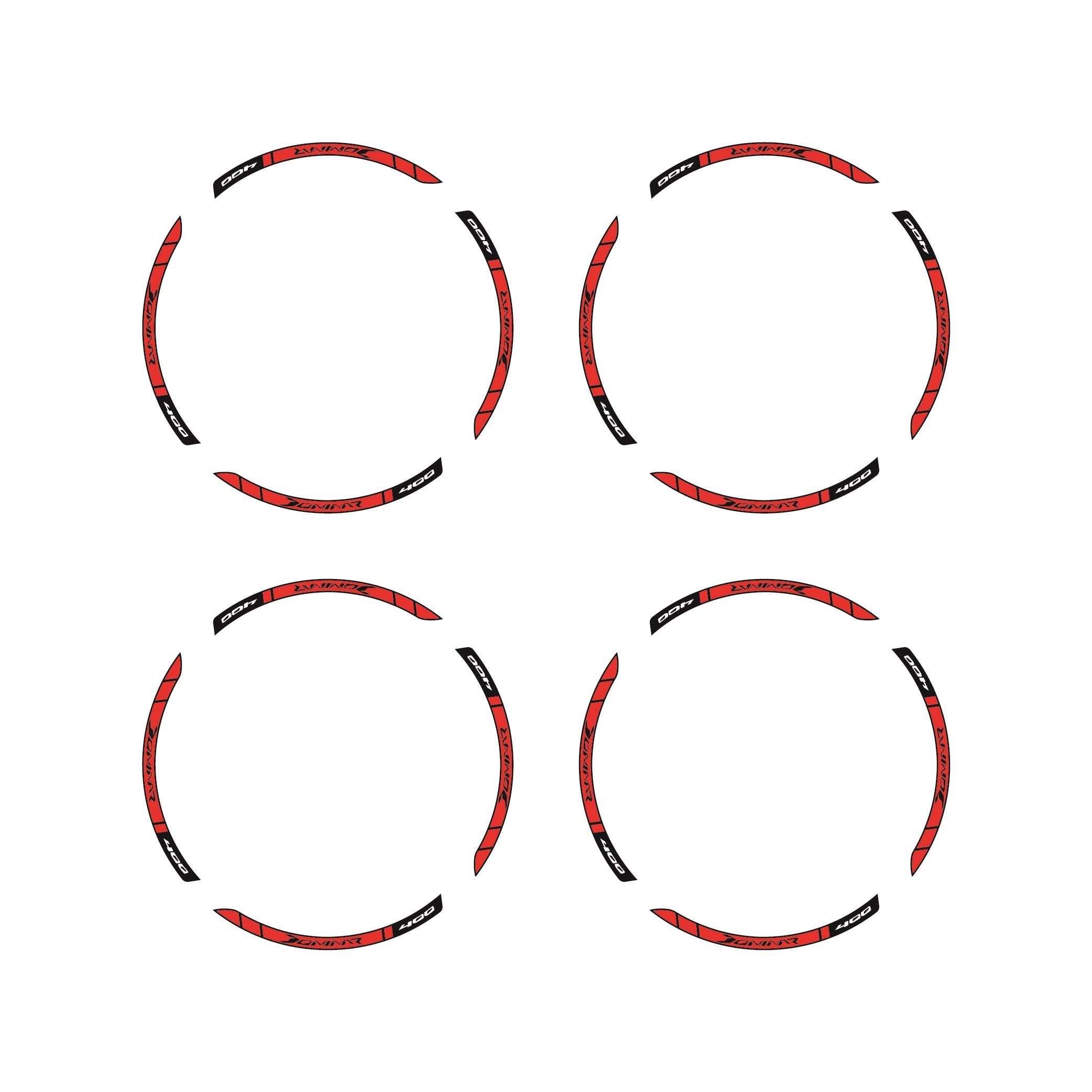 Bajaj Dominar 400 Baskılı Jant Dışı Şerit Motosiklet Sticker Etiket Modeli Kırmızı