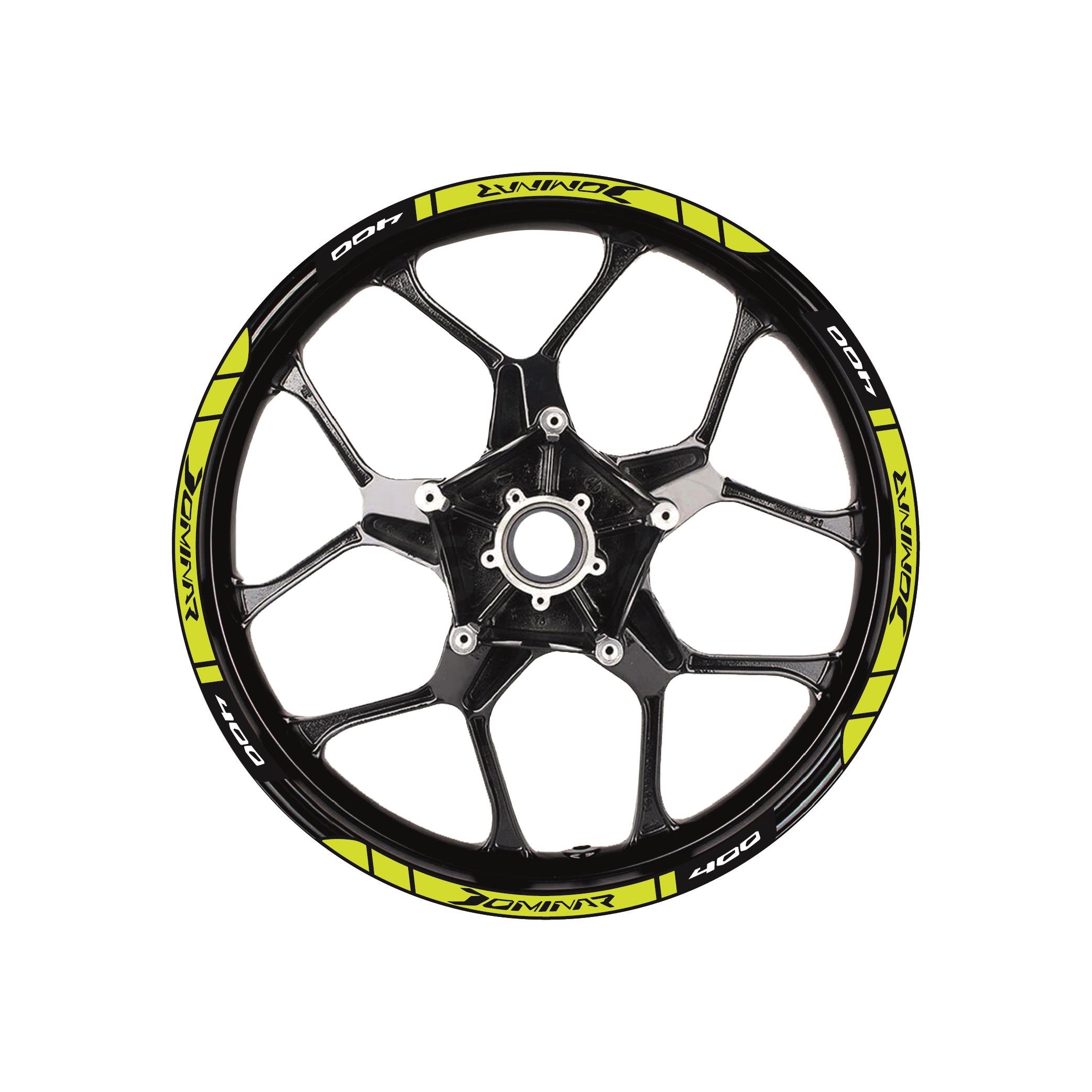 Bajaj Dominar 400 Baskılı Jant Dışı Şerit Motosiklet Sticker Etiket Modeli Sarı