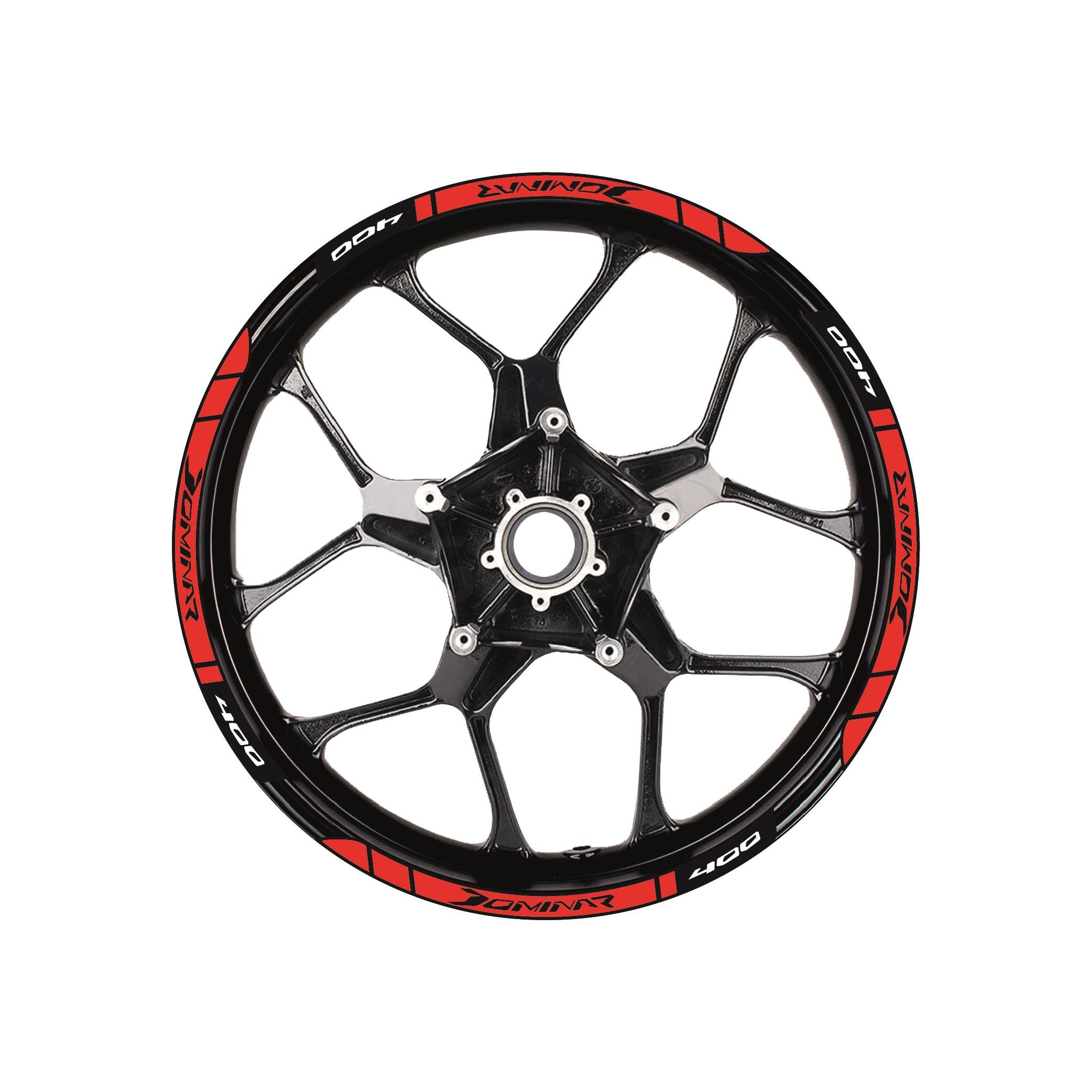 Bajaj Dominar 400 Baskılı Jant Dışı Şerit Motosiklet Sticker Etiket Modeli Kırmızı