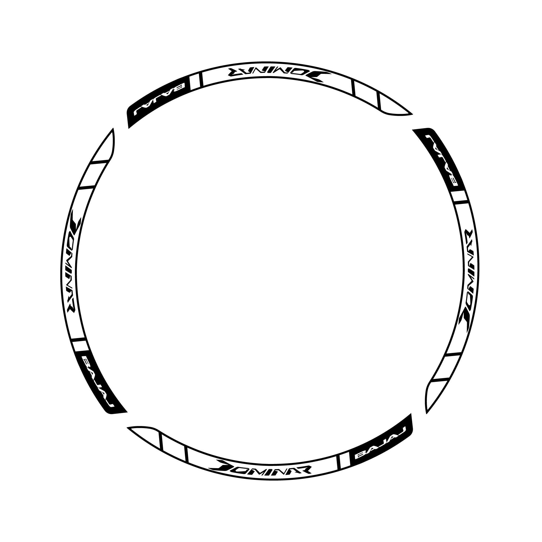 Bajaj Dominar Beyaz Beyaz Jant Sticker Modeli