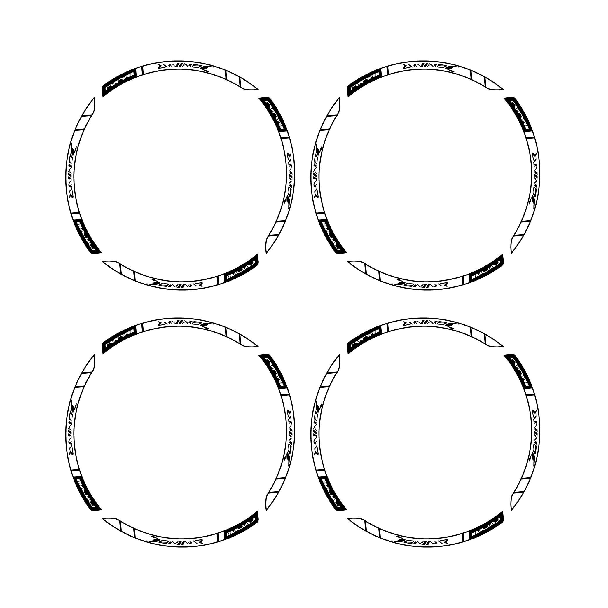 Bajaj Dominar Beyaz Beyaz Jant Sticker Modeli