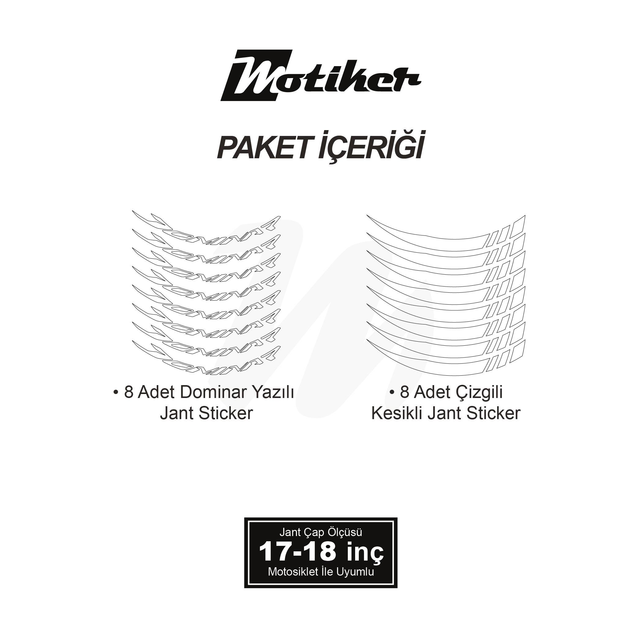 DominarBajaj Dominar Geniş Jant Sticker Modeli 16'lı Beyaz