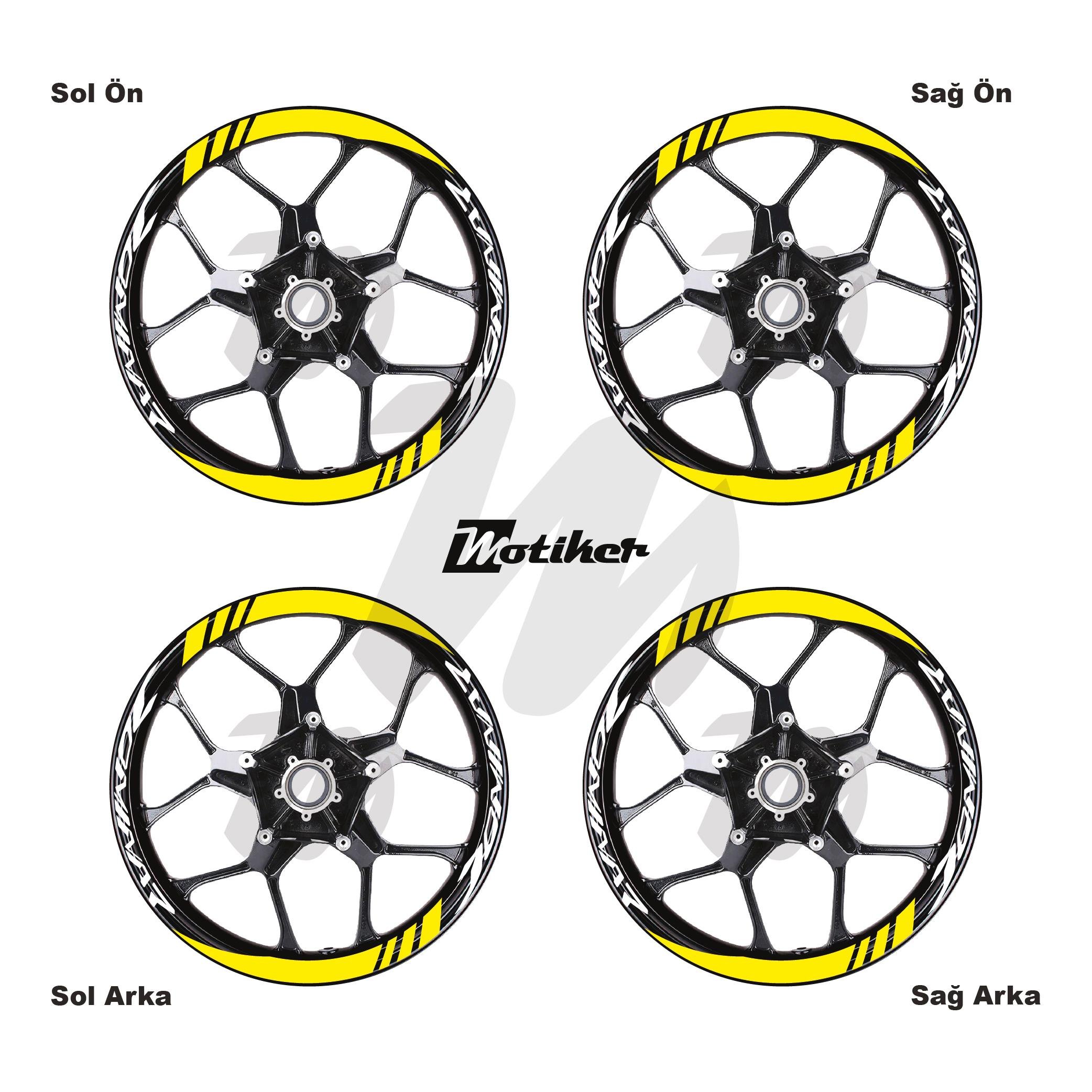 DominarBajaj Dominar Geniş Jant Sticker Modeli 16'lı Sarı Beyaz