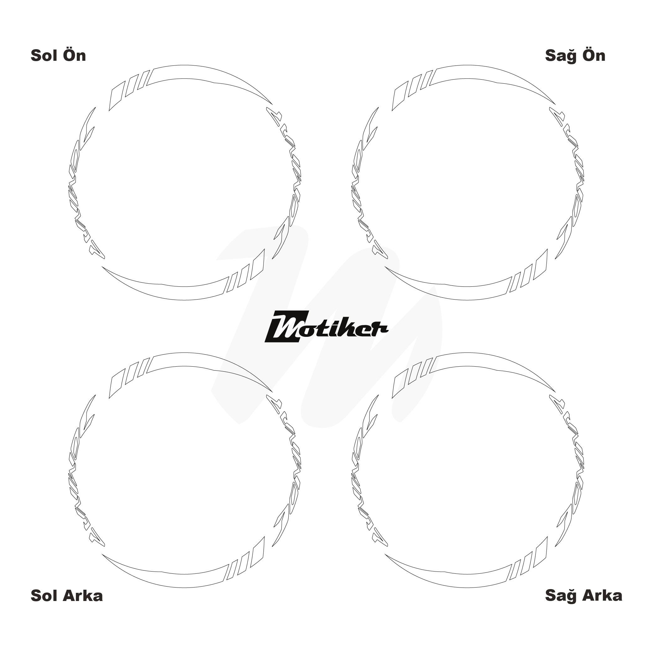 DominarBajaj Dominar Geniş Jant Sticker Modeli 16'lı Beyaz