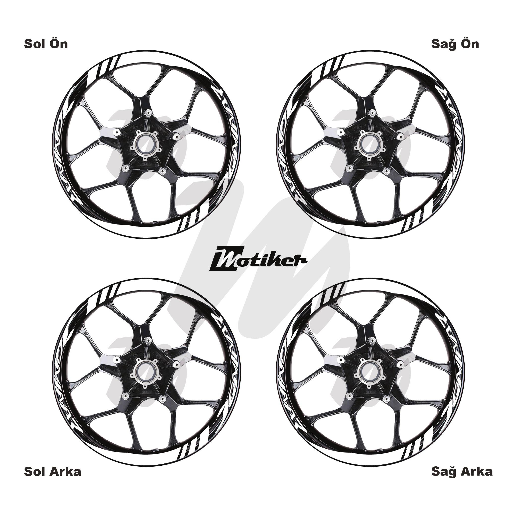 DominarBajaj Dominar Geniş Jant Sticker Modeli 16'lı Beyaz