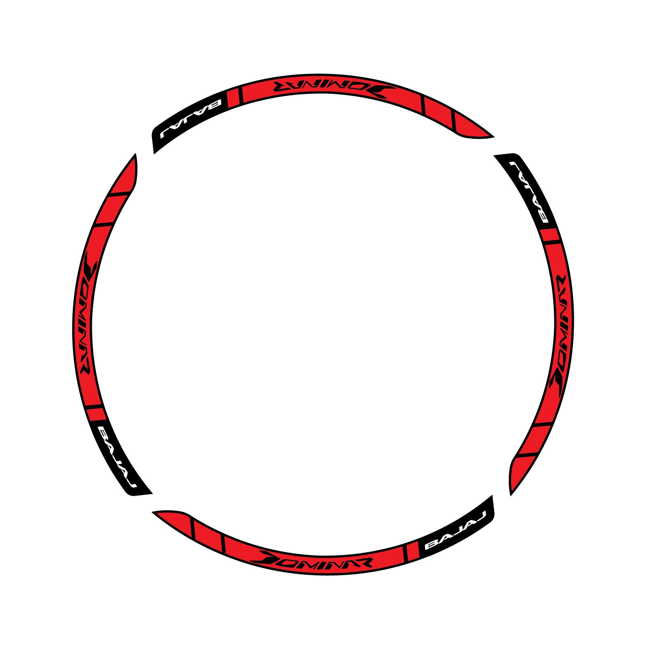 Bajaj Dominar Kırmızı Beyaz Jant Sticker Modeli