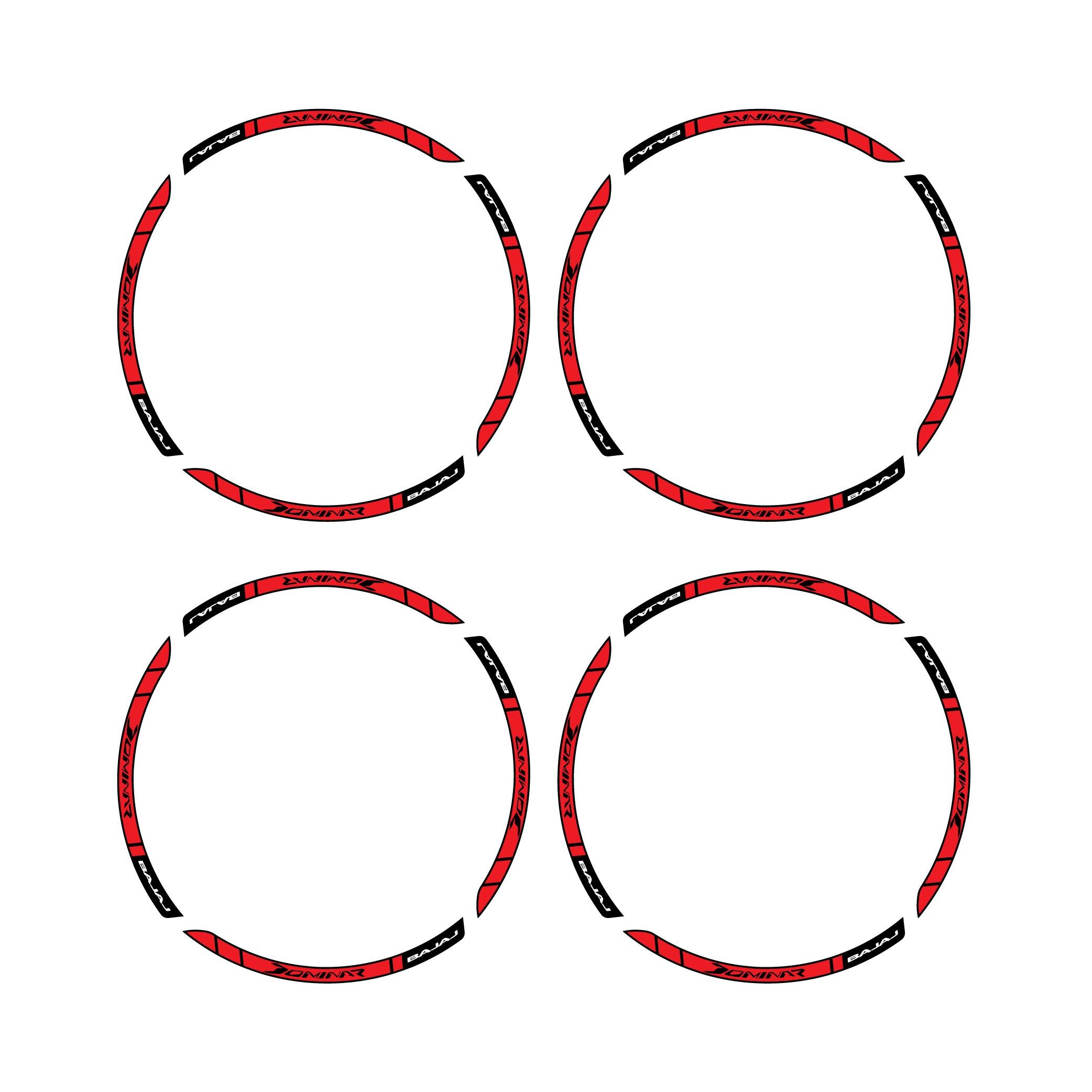 Bajaj Dominar Kırmızı Beyaz Jant Sticker Modeli