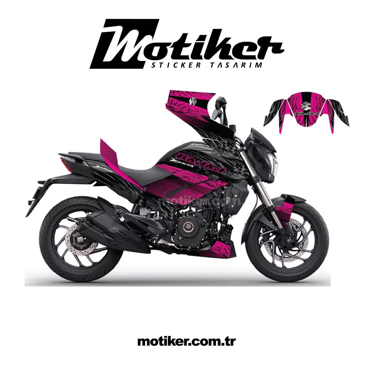 Bajaj Dominar Purple Cloud Sticker Etiket Kaplama Model