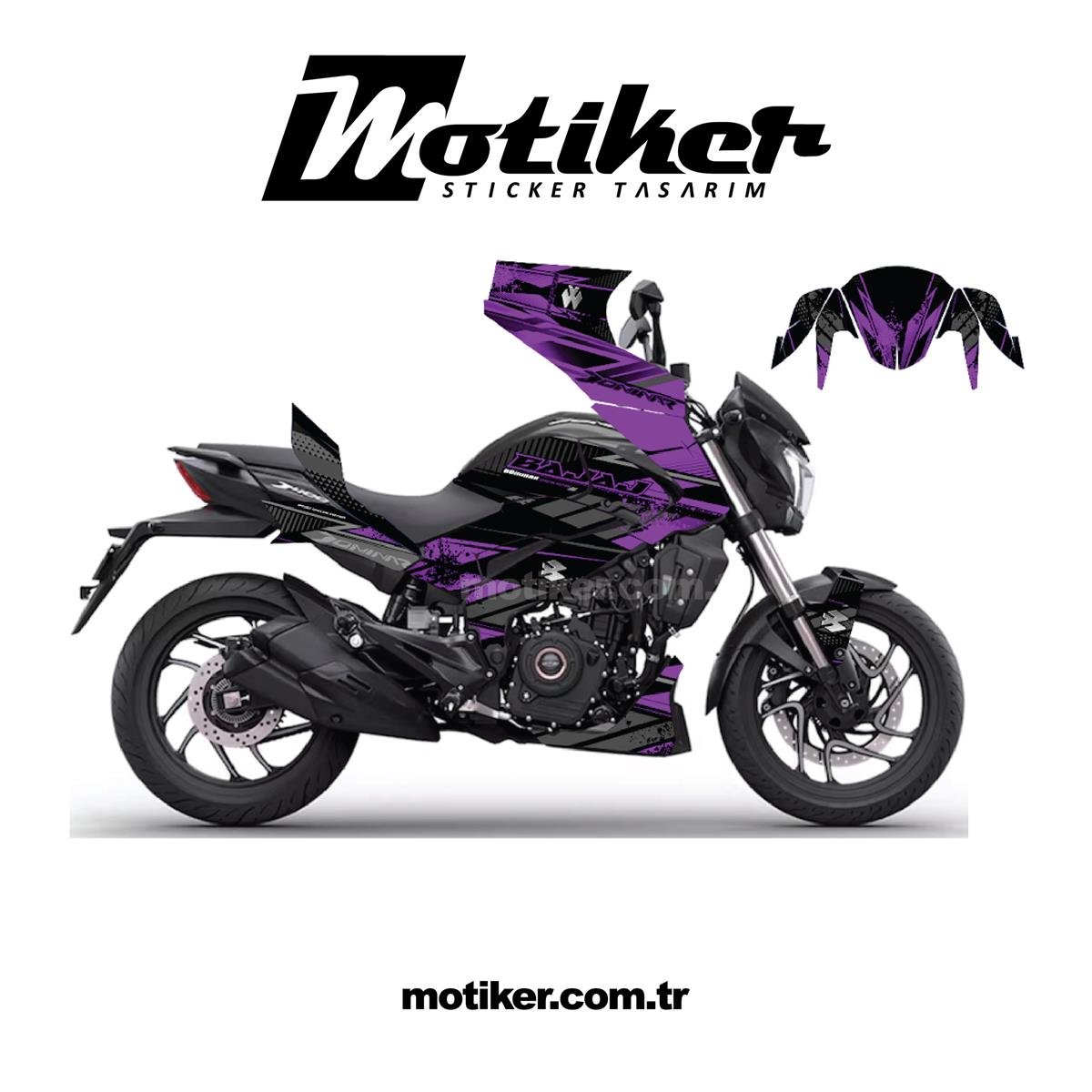 Bajaj Dominar Purple Haze Sticker Etiket Kaplama Model