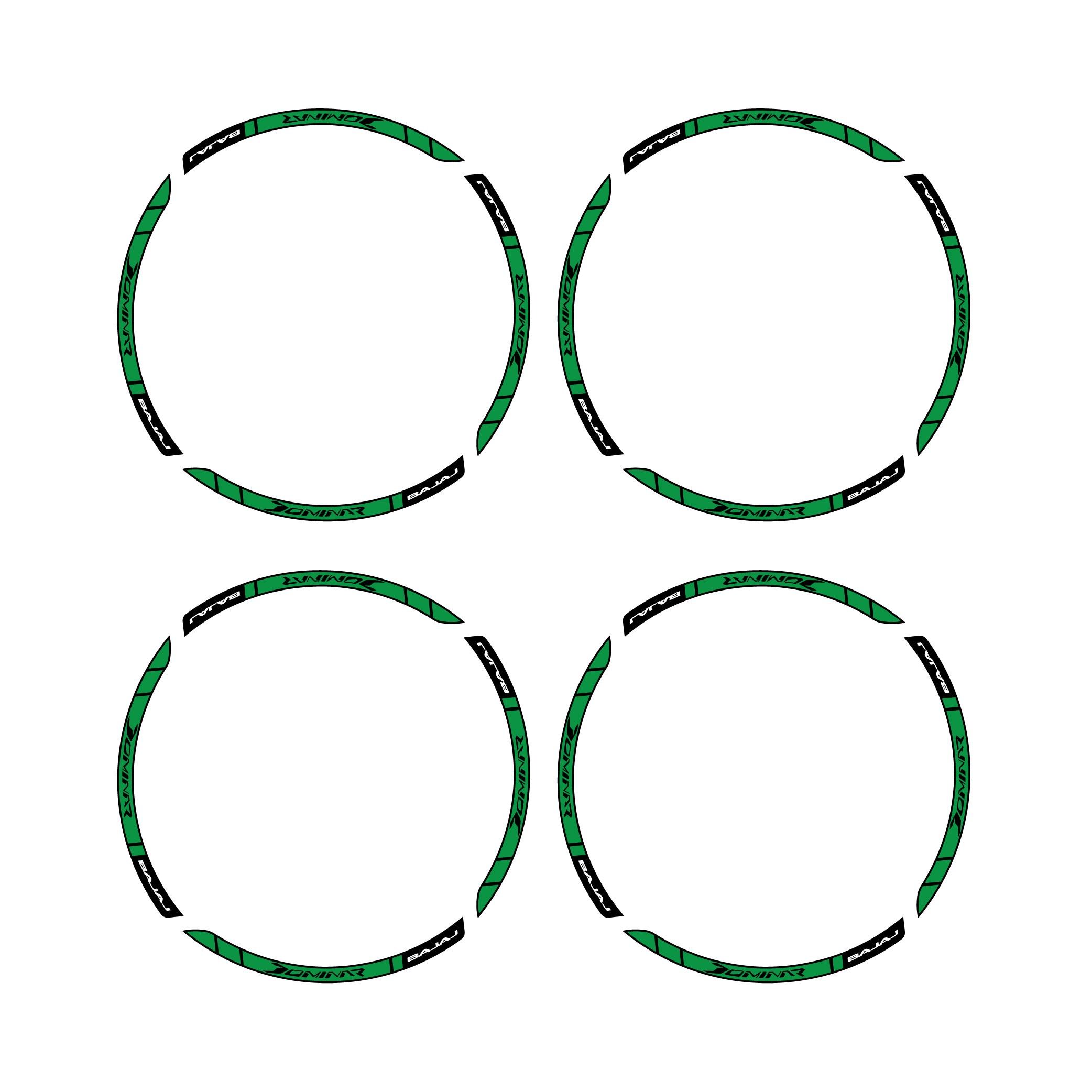 Bajaj Dominar Yeşil beyaz Jant Sticker Modeli