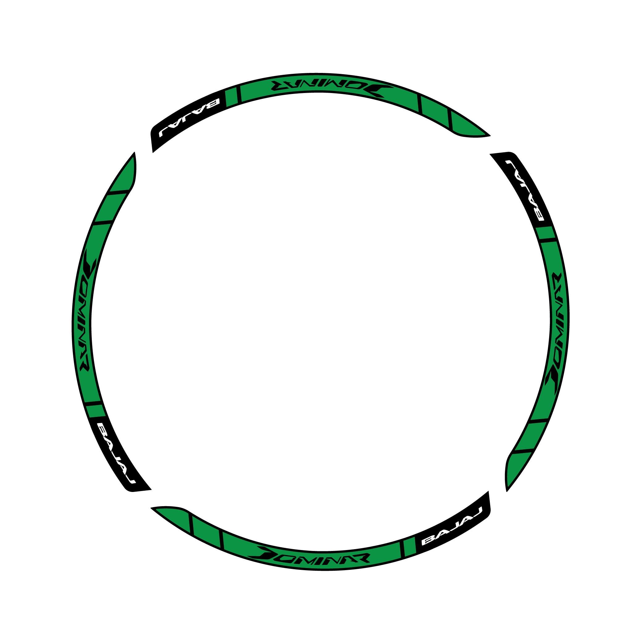 Bajaj Dominar Yeşil beyaz Jant Sticker Modeli