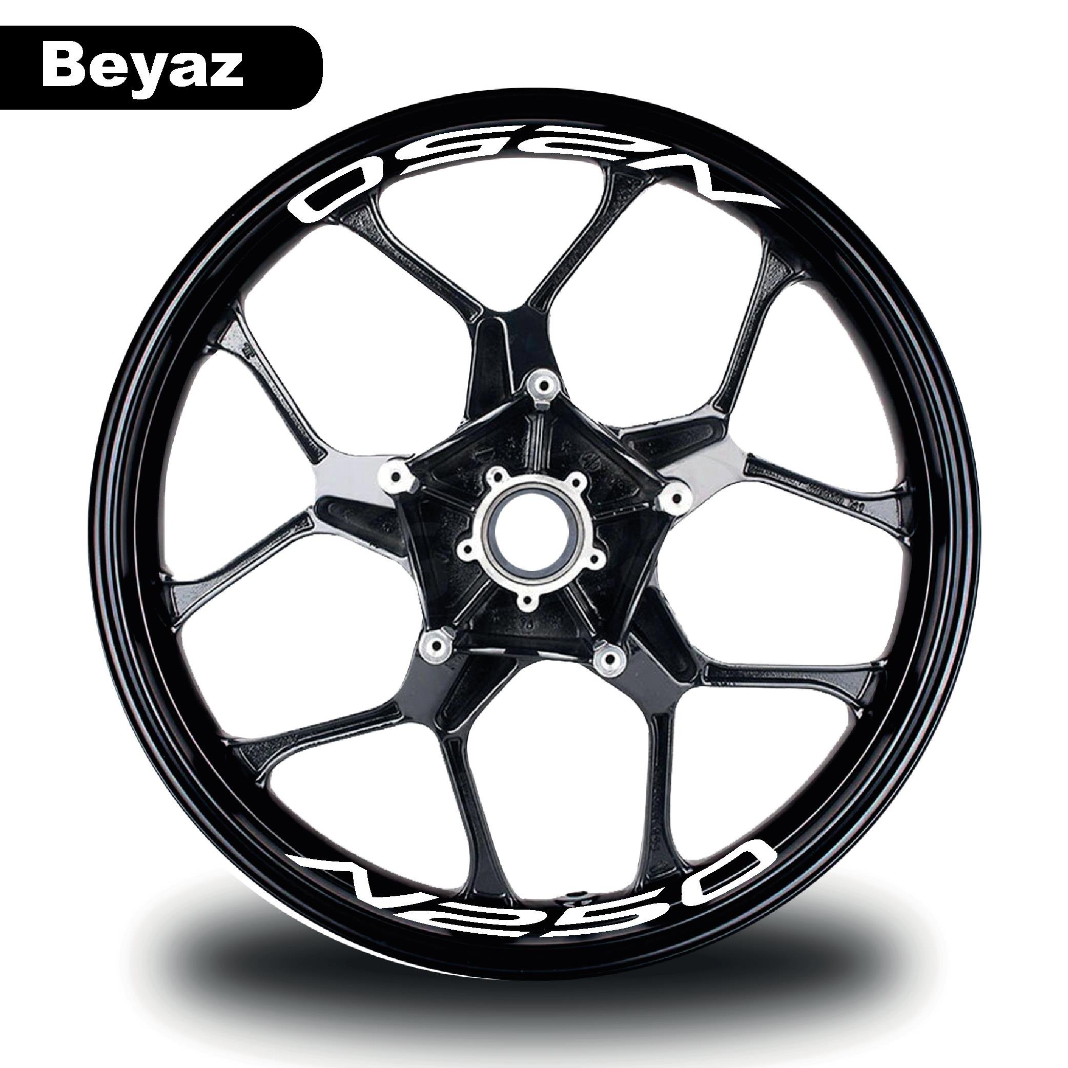 N250Bajaj N250 Jant İçi Yazı Sticker Modeli Beyaz