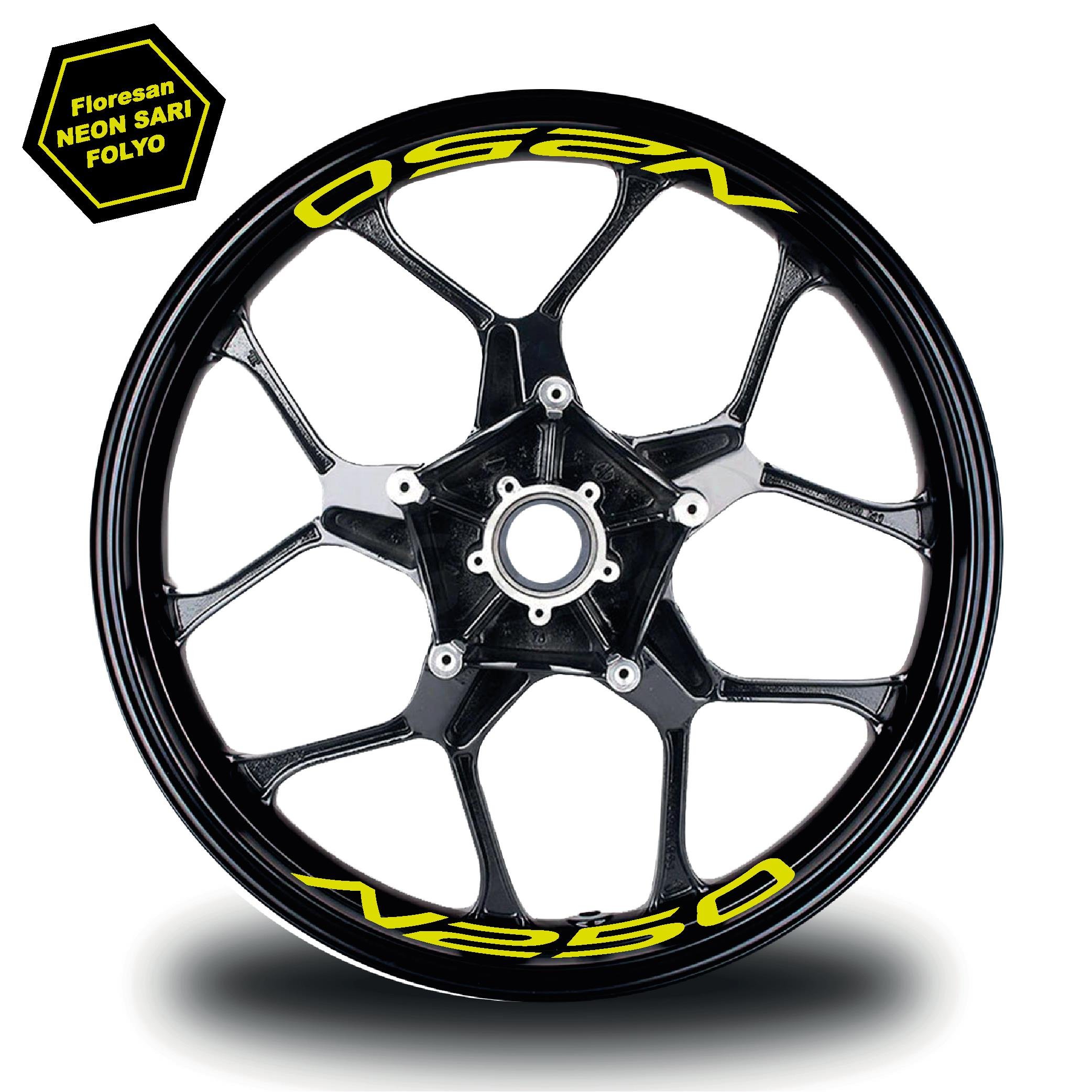 N250Bajaj N250 Jant İçi Yazı Sticker Modeli Neon Sarı