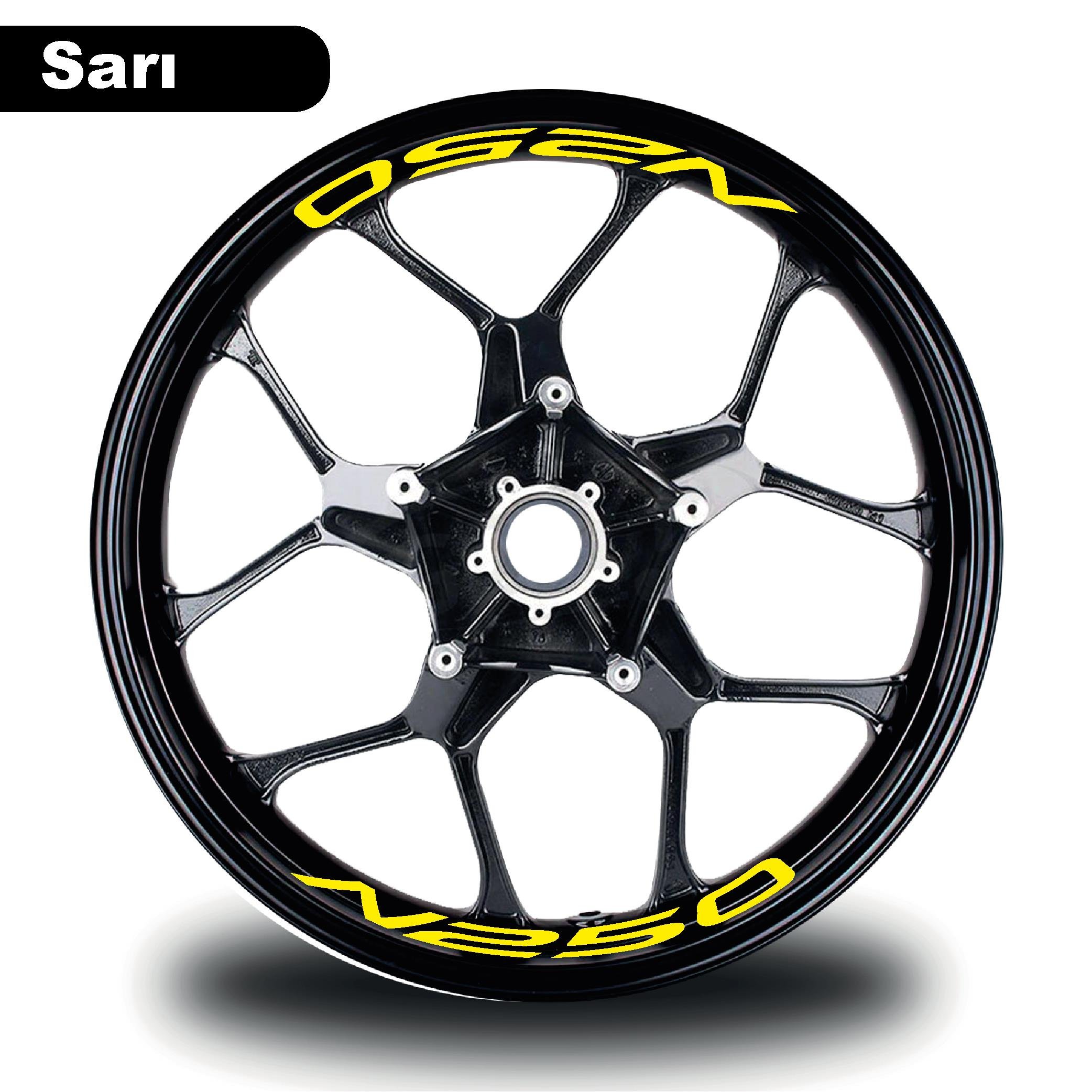 N250Bajaj N250 Jant İçi Yazı Sticker Modeli Sarı