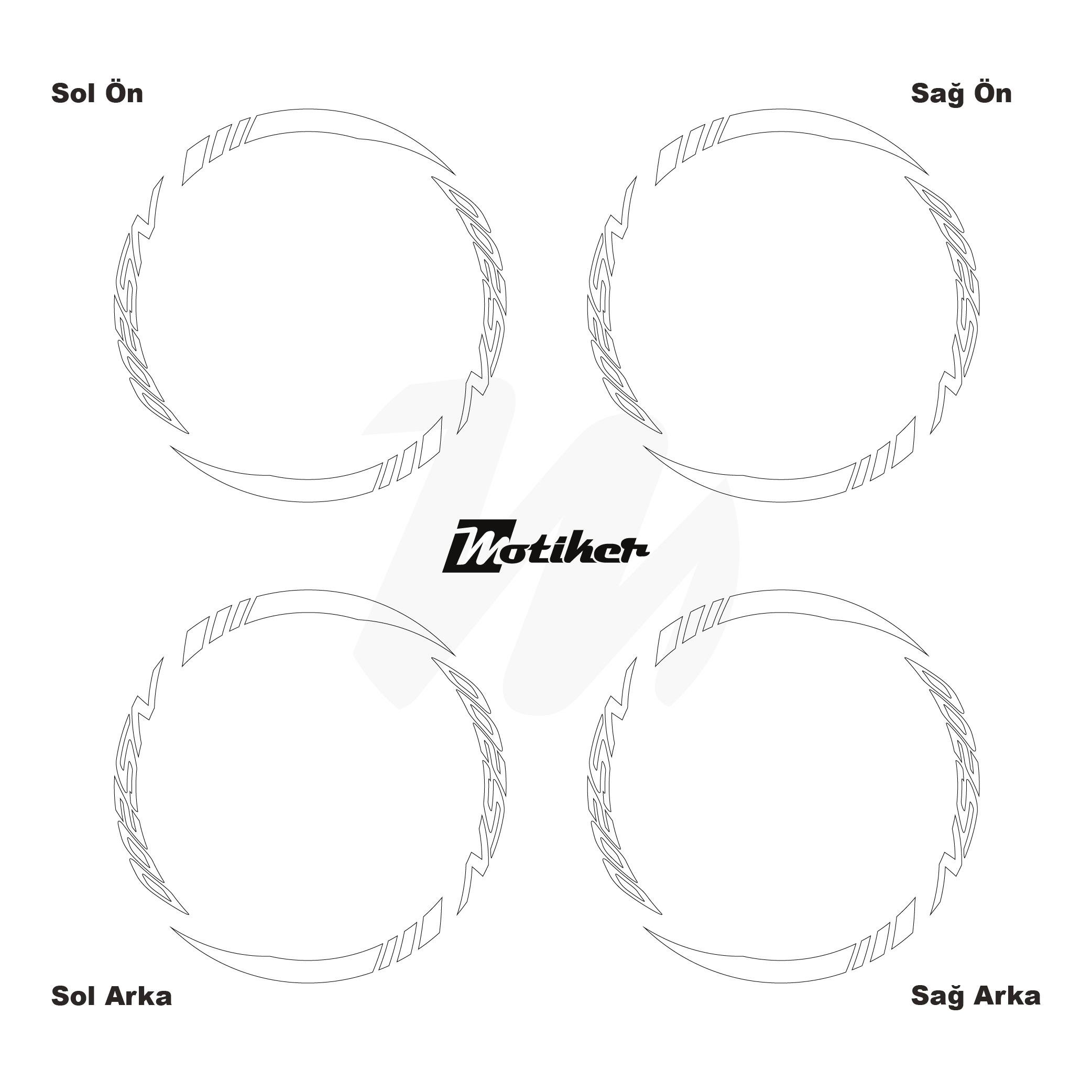 PULSAR NS 200Bajaj NS200 Geniş Jant Sticker Modeli 16'lı Beyaz