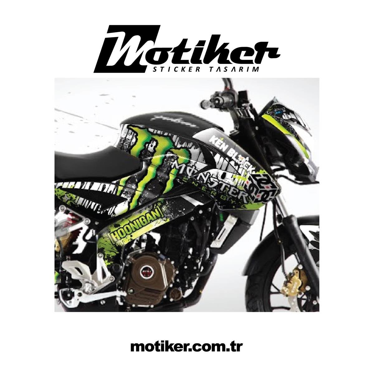 Bajaj NS200 Hoonigan Monster Sticker Etiket Kaplama Modeli