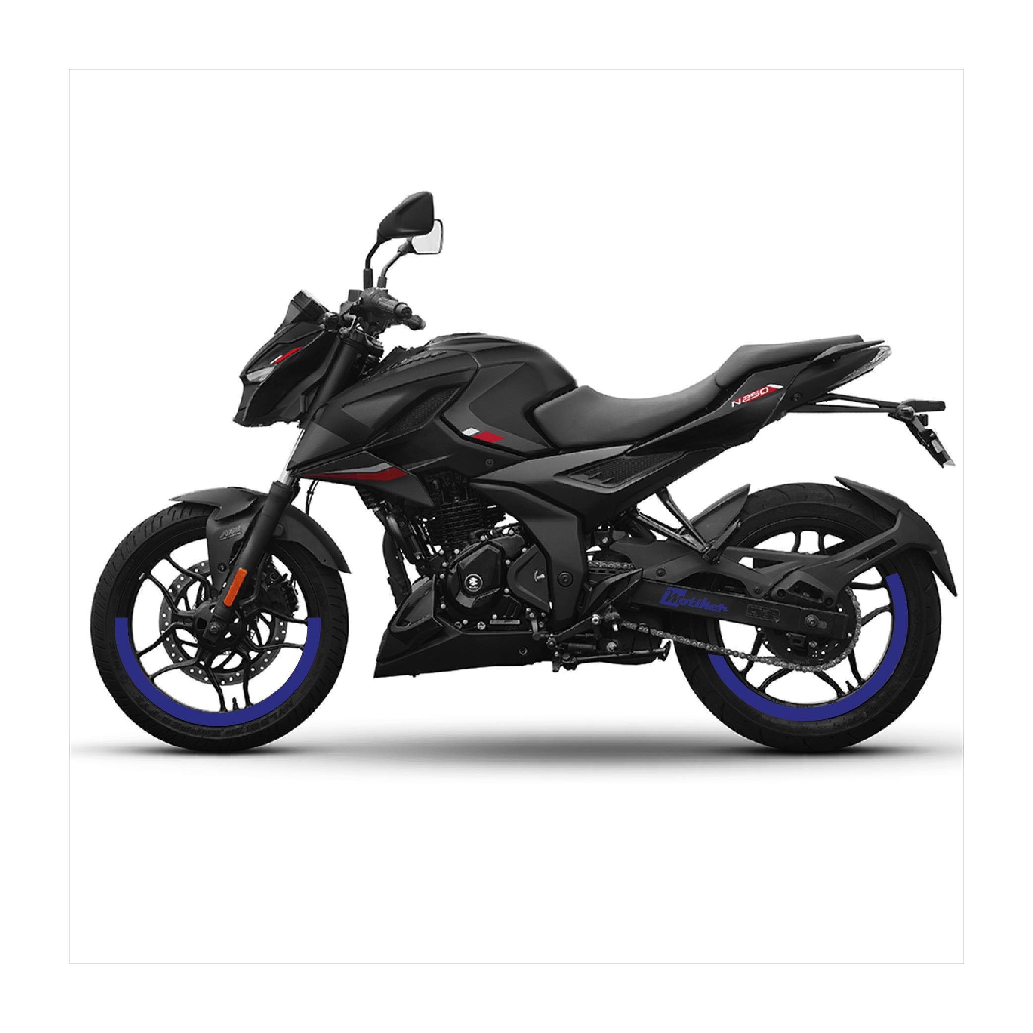 BAJAJ PULSAR N250 Yarım Kaplama Jant Sticker Etiket Modeli Mavi