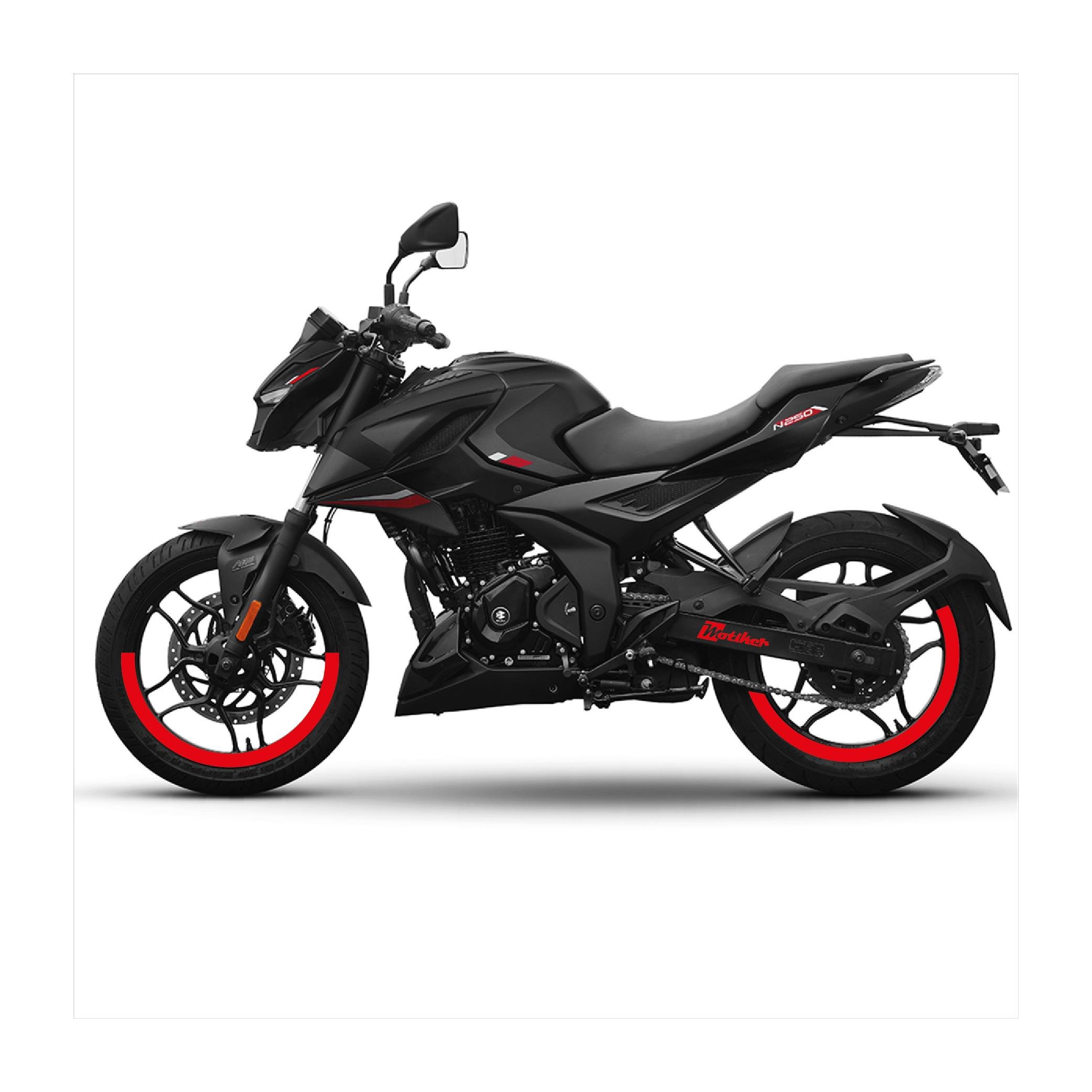 BAJAJ PULSAR N250 Yarım Kaplama Jant Sticker Etiket Modeli Kırmızı