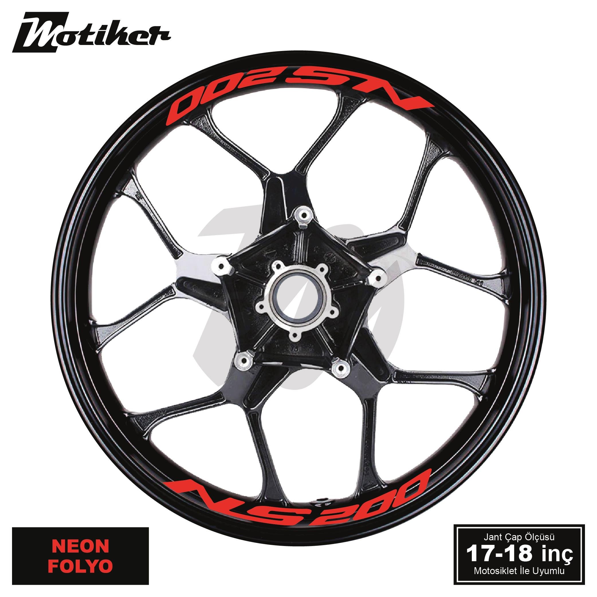 PULSAR NS 200Bajaj Pulsar NS 200 Yazılı 8 Li Jant İçi Yazı Sticker Neon Turuncu