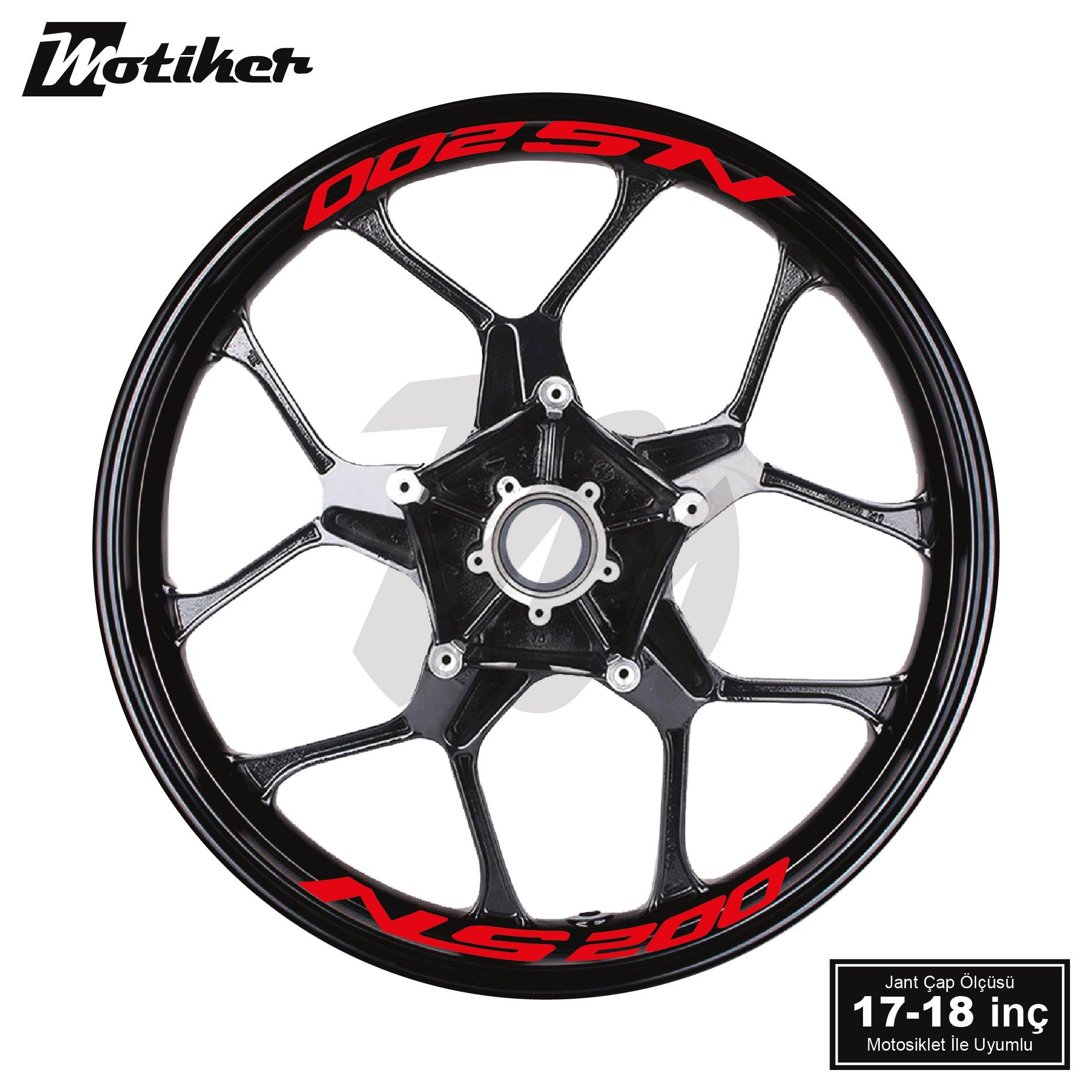 PULSAR NS 200Bajaj Pulsar NS 200 Yazılı 8 Li Jant İçi Yazı Sticker Kırmızı