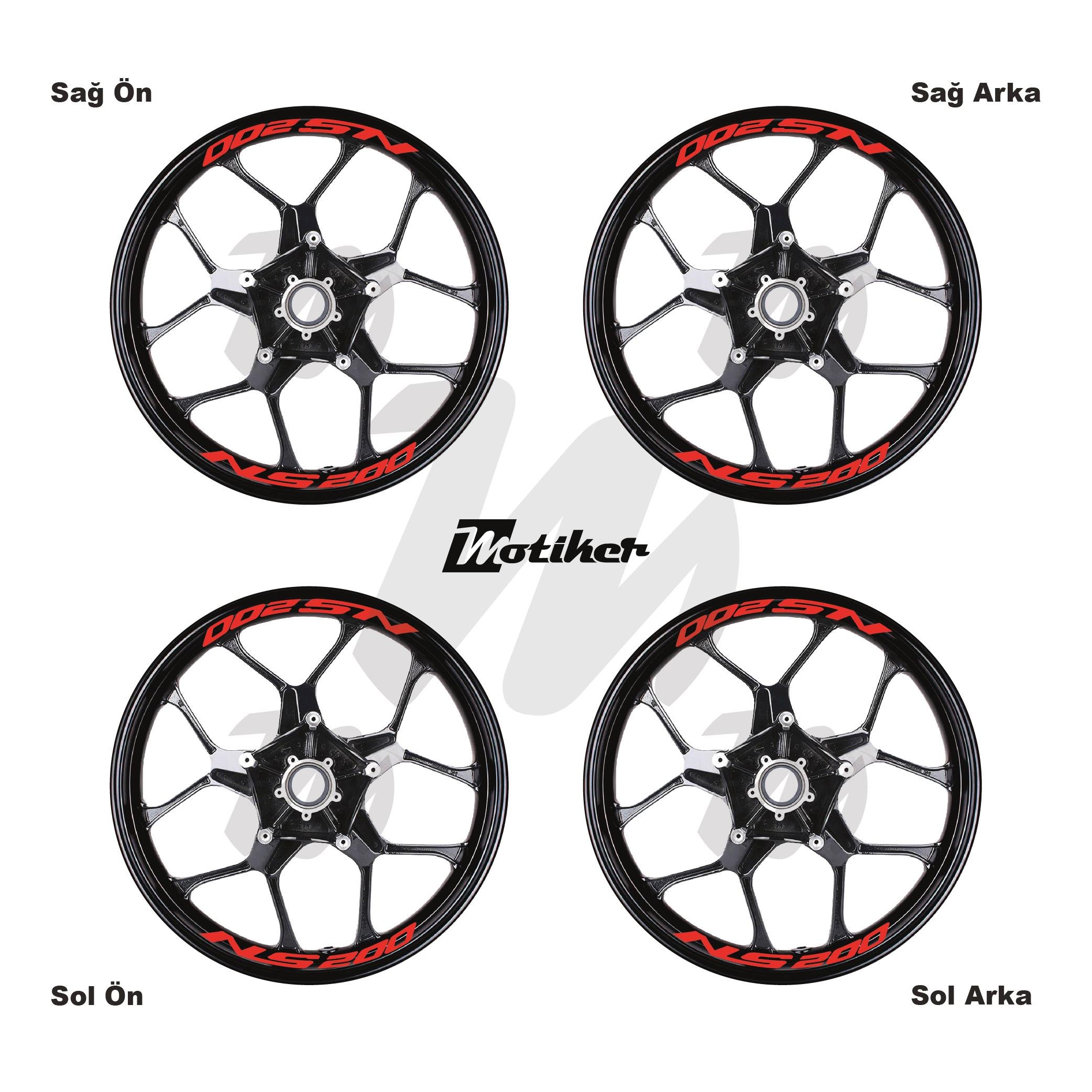 PULSAR NS 200Bajaj Pulsar NS 200 Yazılı 8 Li Jant İçi Yazı Sticker Neon Turuncu