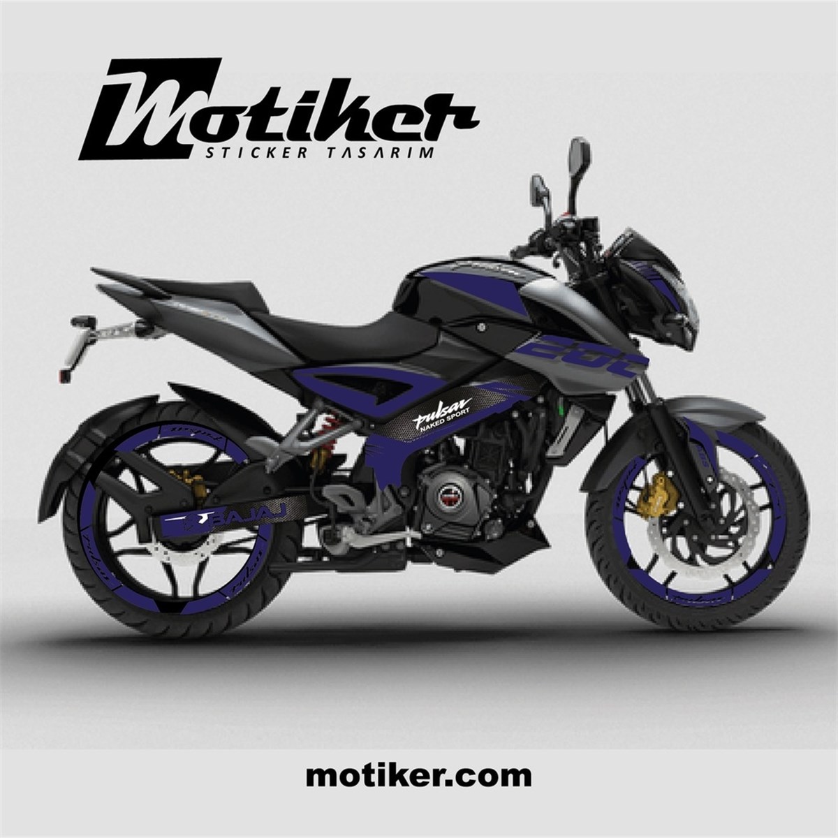 Bajaj Pulsar NS200 2020-2021 MAVİ Sticker Takım Modeli