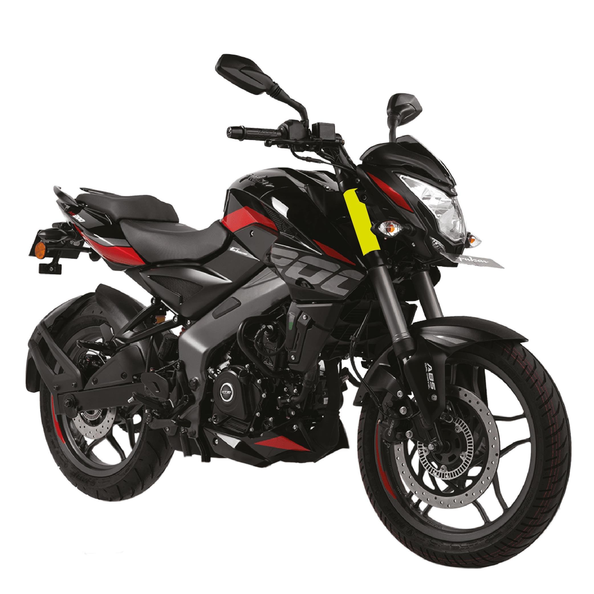 PULSAR NS 200Bajaj Pulsar NS200 Amortisör Maşa Neon Sarı (Yeşil) Kaplama Sticker Etiket Modeli