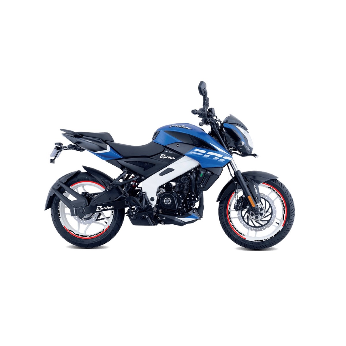 Bajaj Pulsar NS200 Kırmızı ve Siyah İç ve Dış Yazılı Jant Sticker Modeli