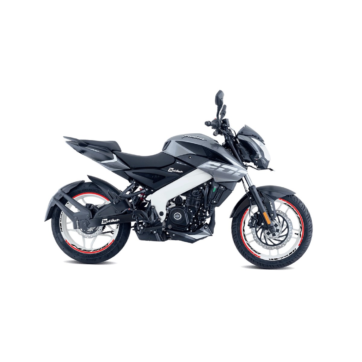Bajaj Pulsar NS200 Kırmızı ve Siyah İç ve Dış Yazılı Jant Sticker Modeli