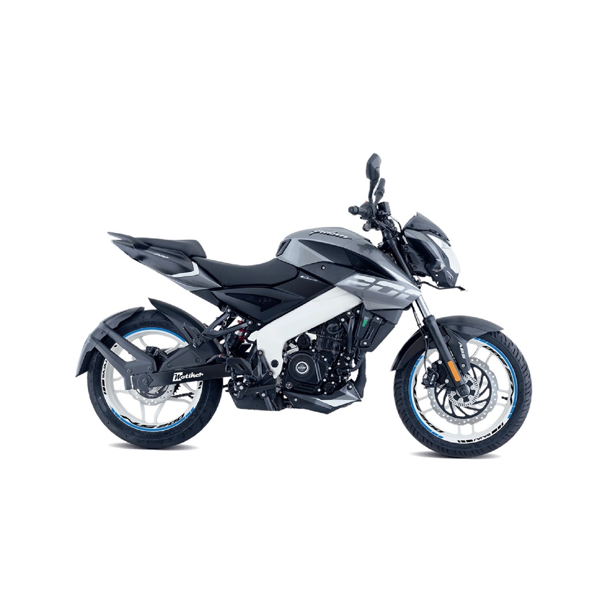 Bajaj Pulsar NS200 Mavi ve Siyah İç ve Dış Yazılı Jant Sticker Modeli