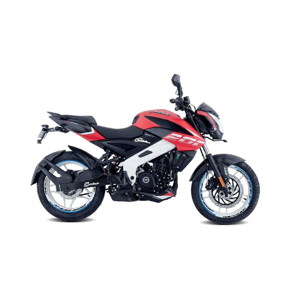 Bajaj Pulsar NS200 Mavi ve Siyah İç ve Dış Yazılı Jant Sticker Modeli