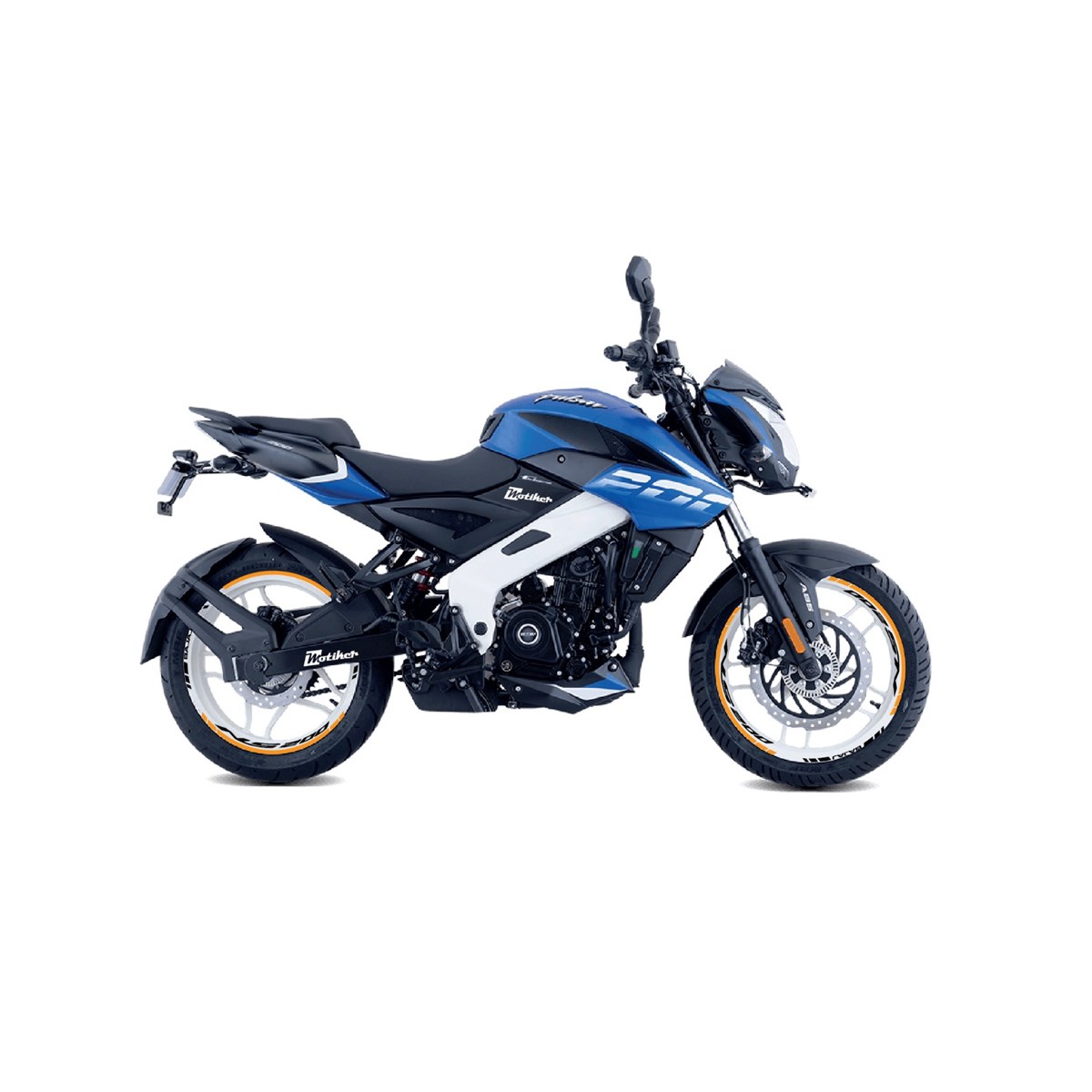 Bajaj Pulsar NS200 Turuncu ve Siyah İç ve Dış Yazılı Jant Sticker Modeli