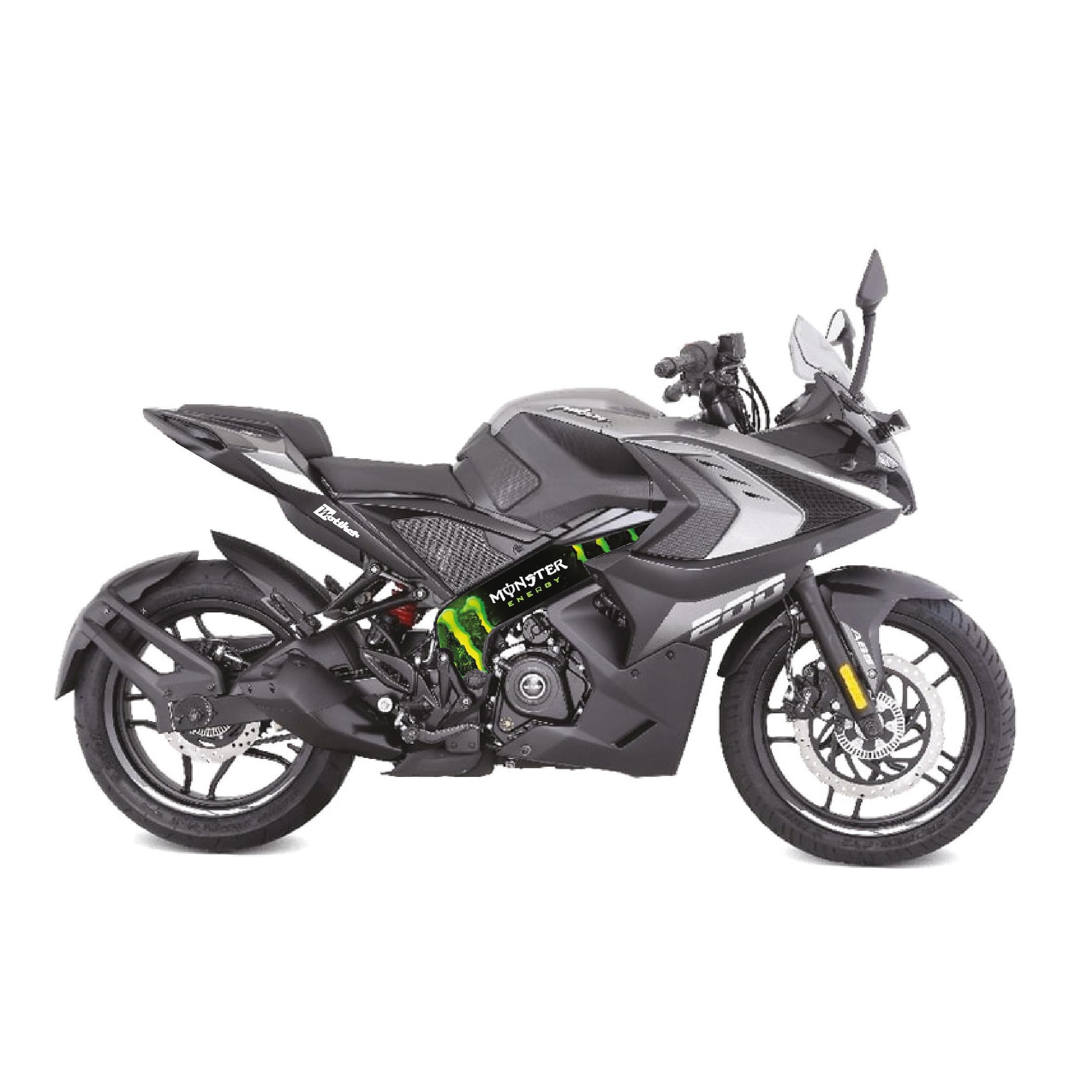 BAJAJ PULSAR RS200 Orta Şase Motosiklet Sticker Etiket Modeli Monster Energy 