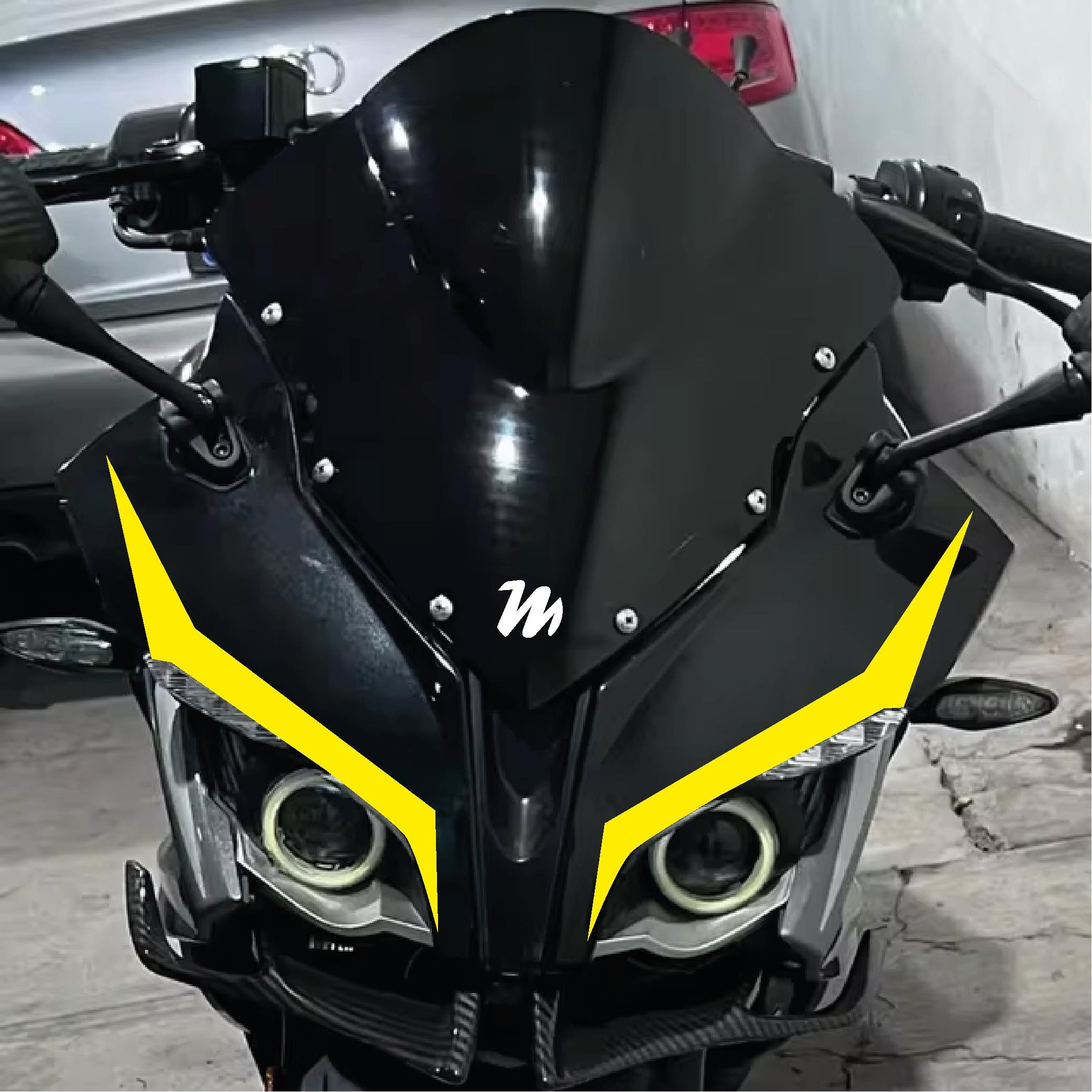 PULSAR RS 200Bajaj RS200 4'lü Ön Kafa Sticker Etiket Modeli Açık Sarı