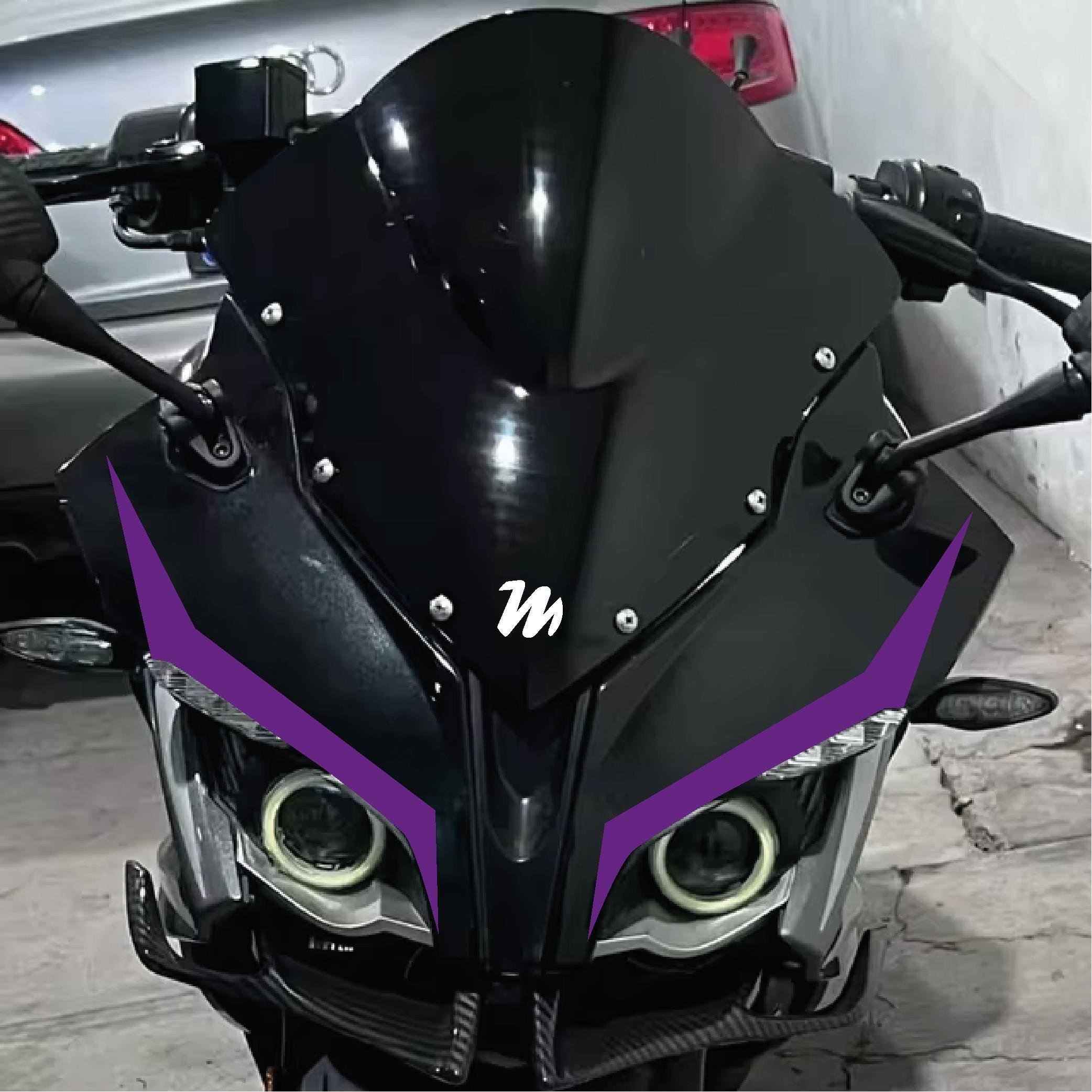 PULSAR RS 200Bajaj RS200 4'lü Ön Kafa Sticker Etiket Modeli Mor