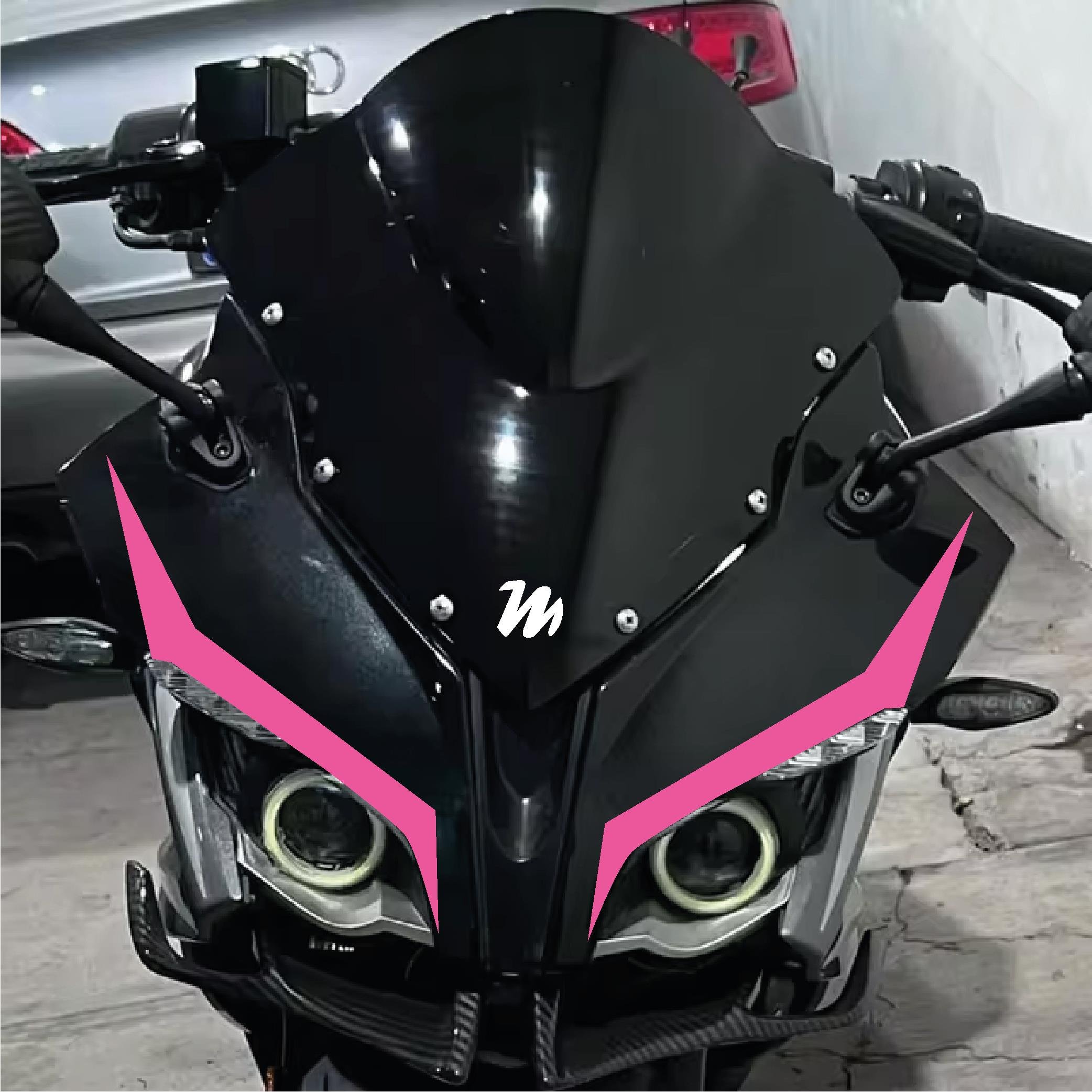 PULSAR RS 200Bajaj RS200 4'lü Ön Kafa Sticker Etiket Modeli Pembe