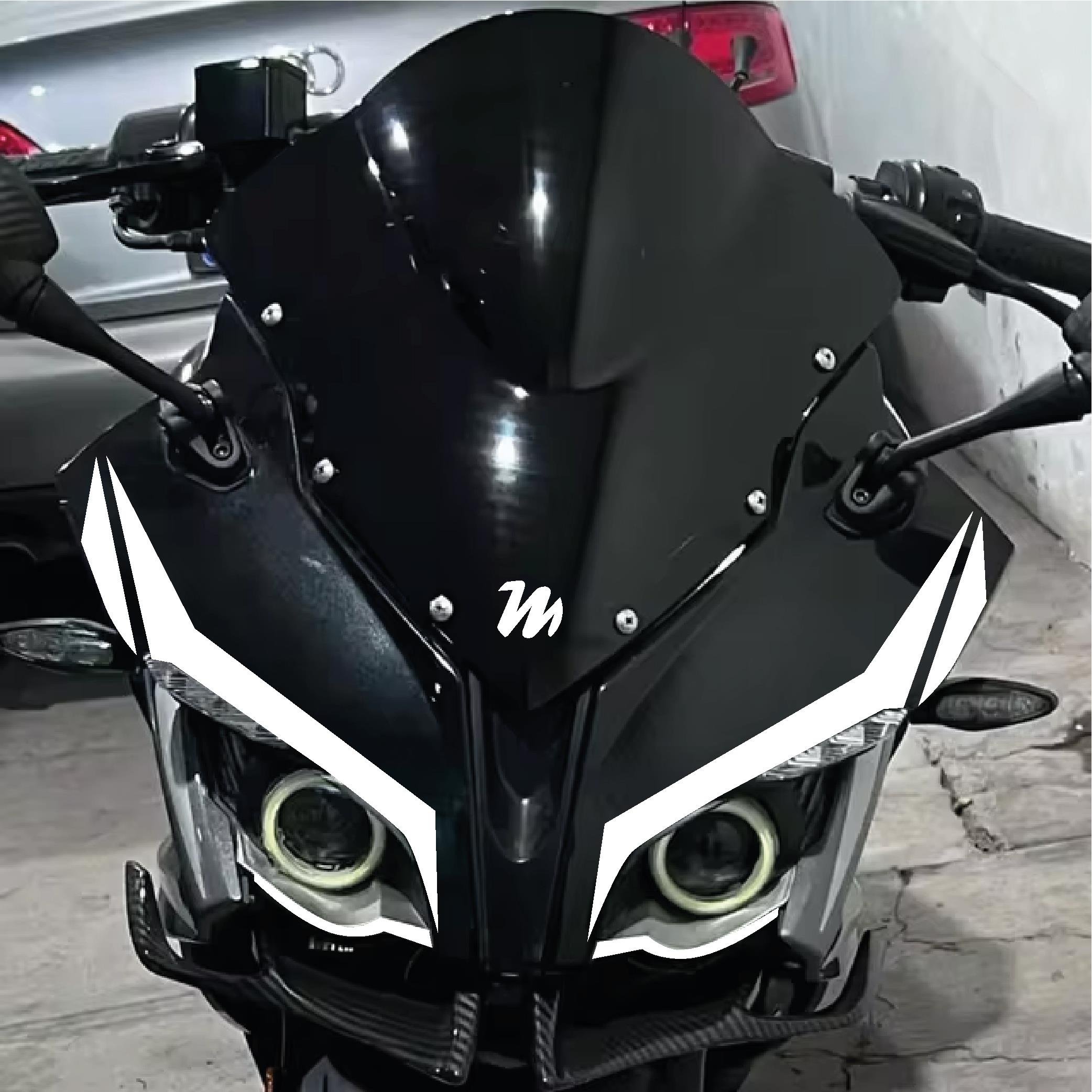 PULSAR RS 200Bajaj RS200 6'lı Ön Kafa Sticker Etiket Modeli Çift Renk Beyaz Set