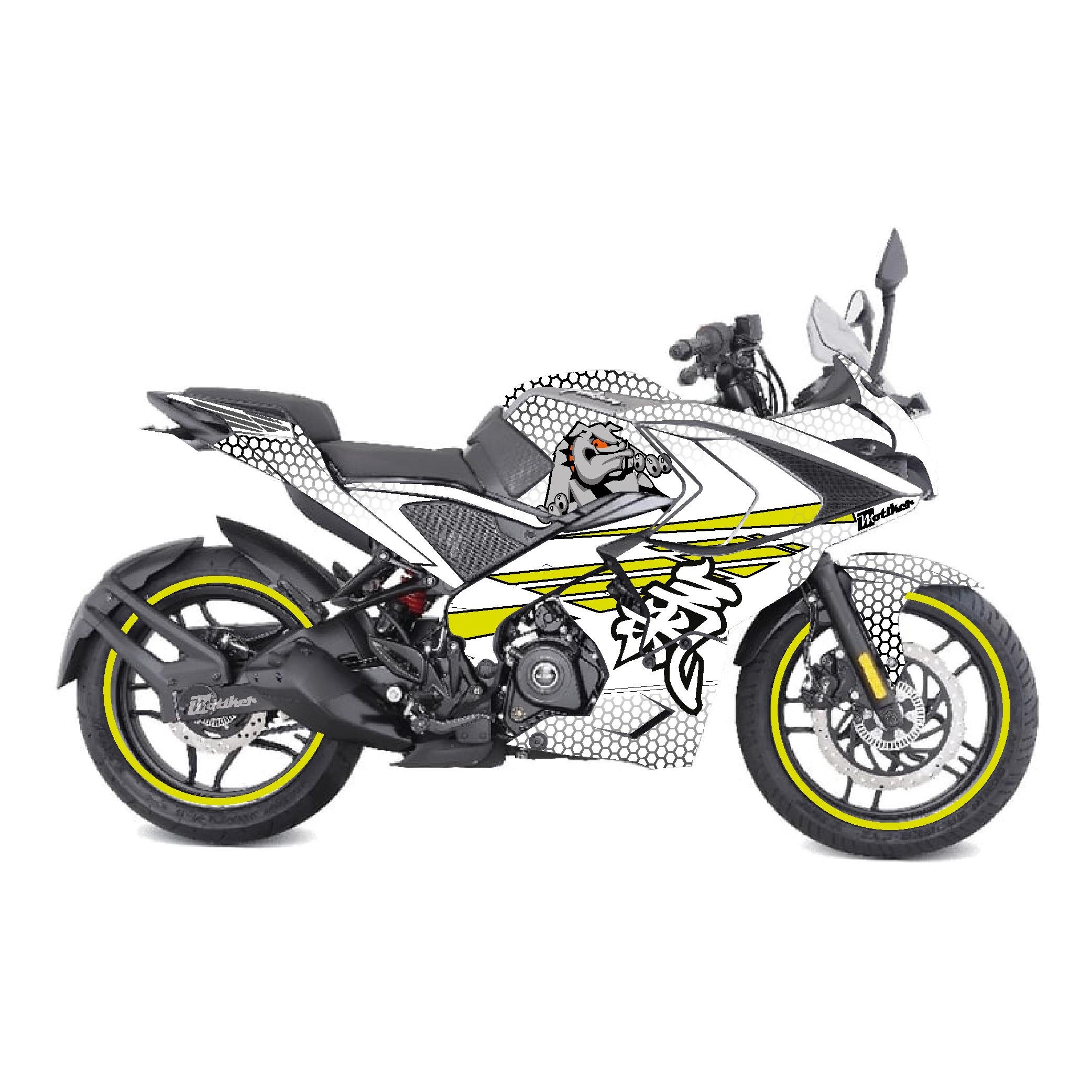 PULSAR RS 200BAJAJ RS200 DOG BEYAZ SARI PARÇALI KAPLAMA MODELİ 