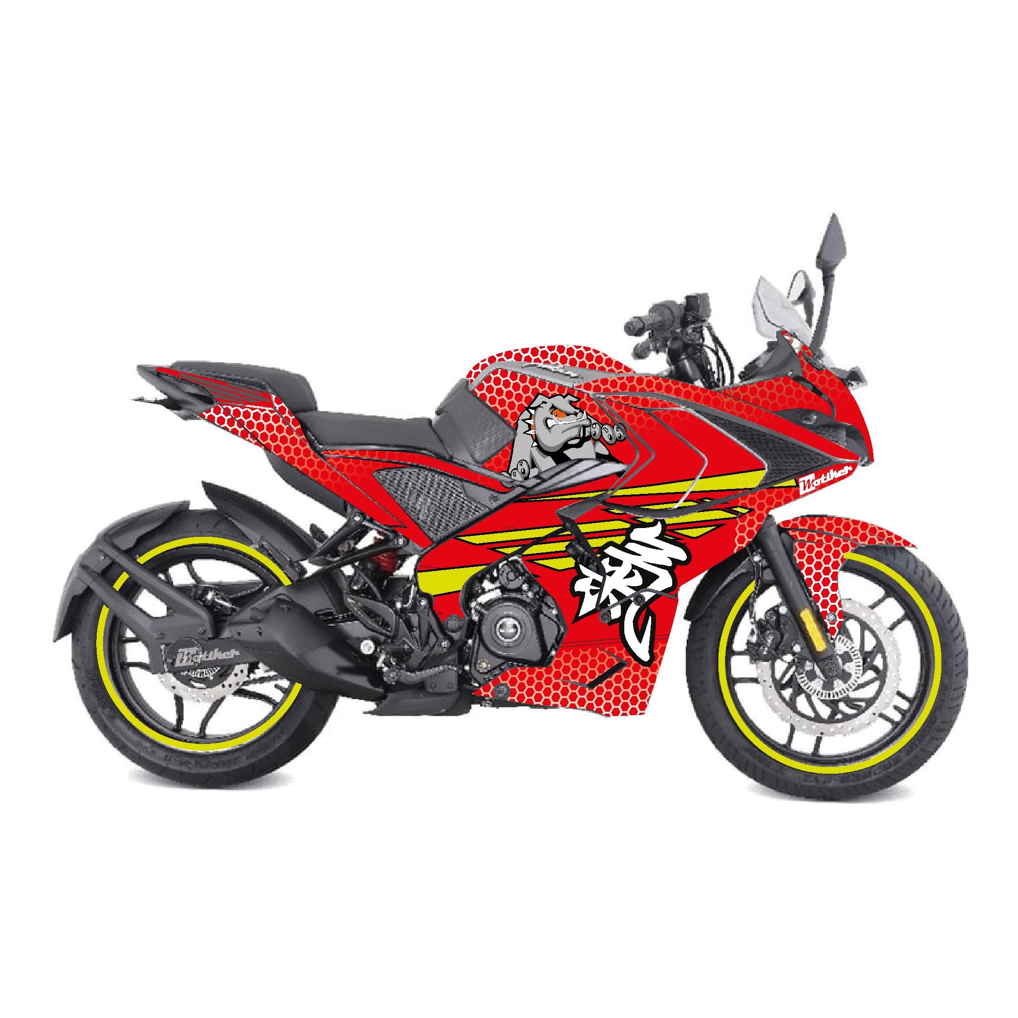 PULSAR RS 200BAJAJ RS200 DOG KIRMIZI SARI PARÇALI KAPLAMA MODELİ 